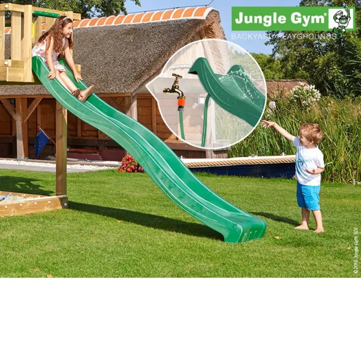 Jungle Gym Rutschebane Mørkegrøn 2,65 Meter - Nyhed