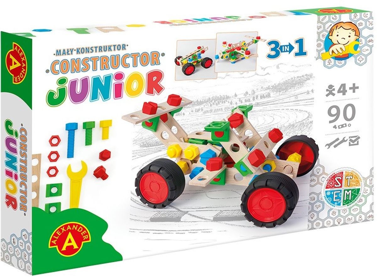 Junior Træ Konstruktionsbyggesæt 3-i-1 Buggy