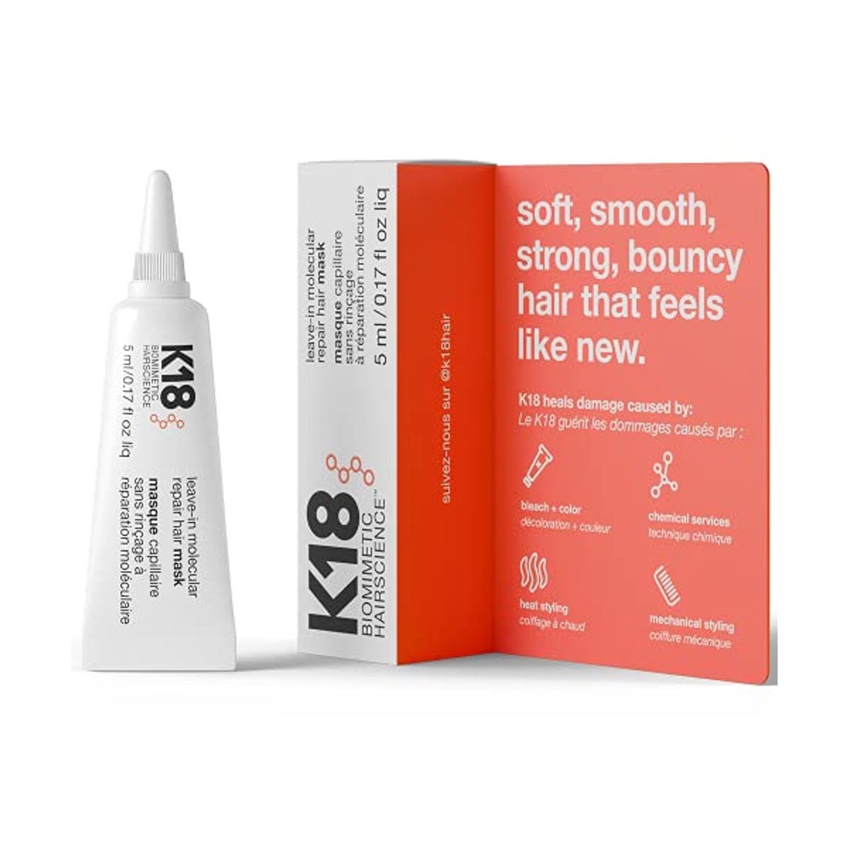 K18 Leave-in Molecular Repair Mask, 5 ml