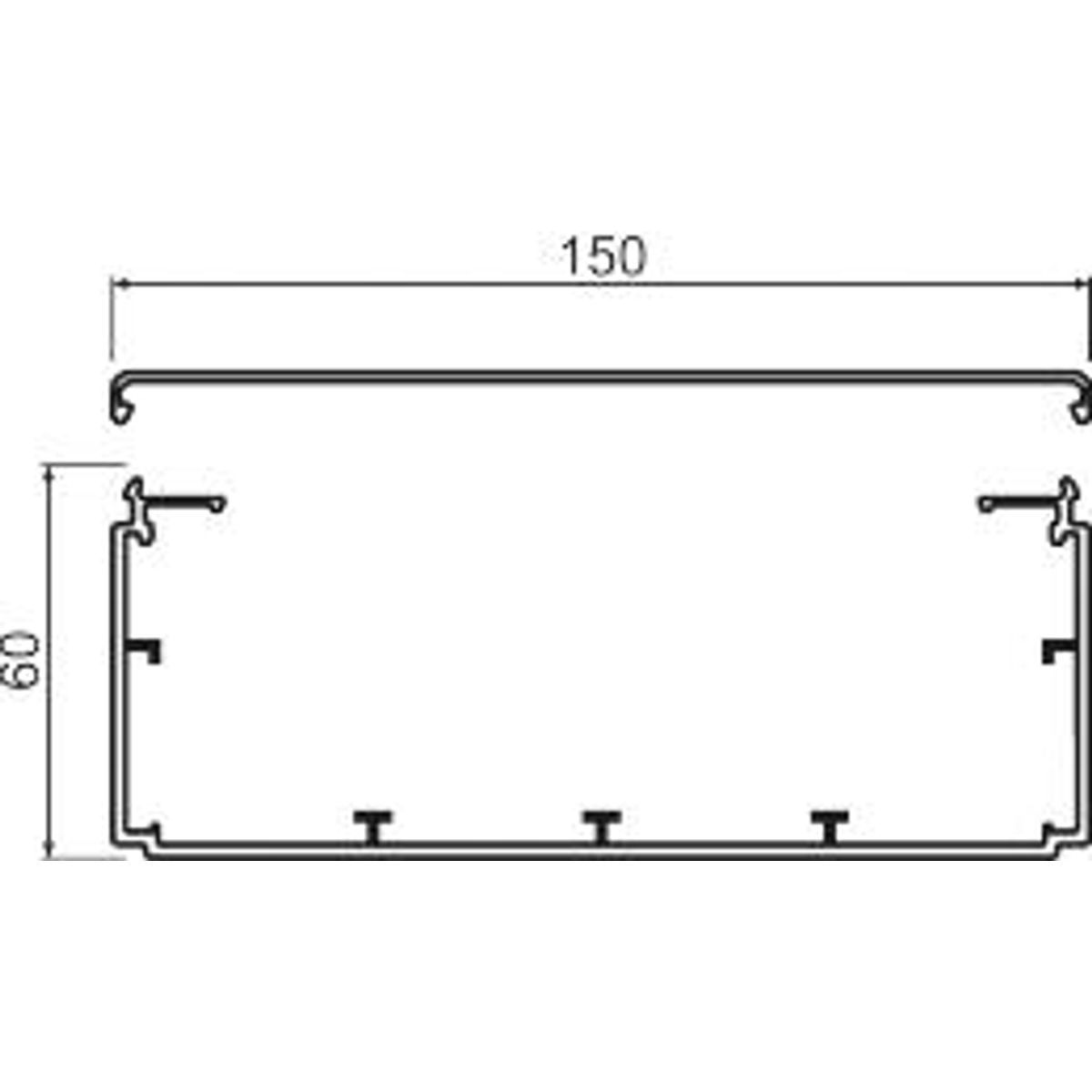 KABELKANAL LF60150 PERLEGRÅ, 60X150MM