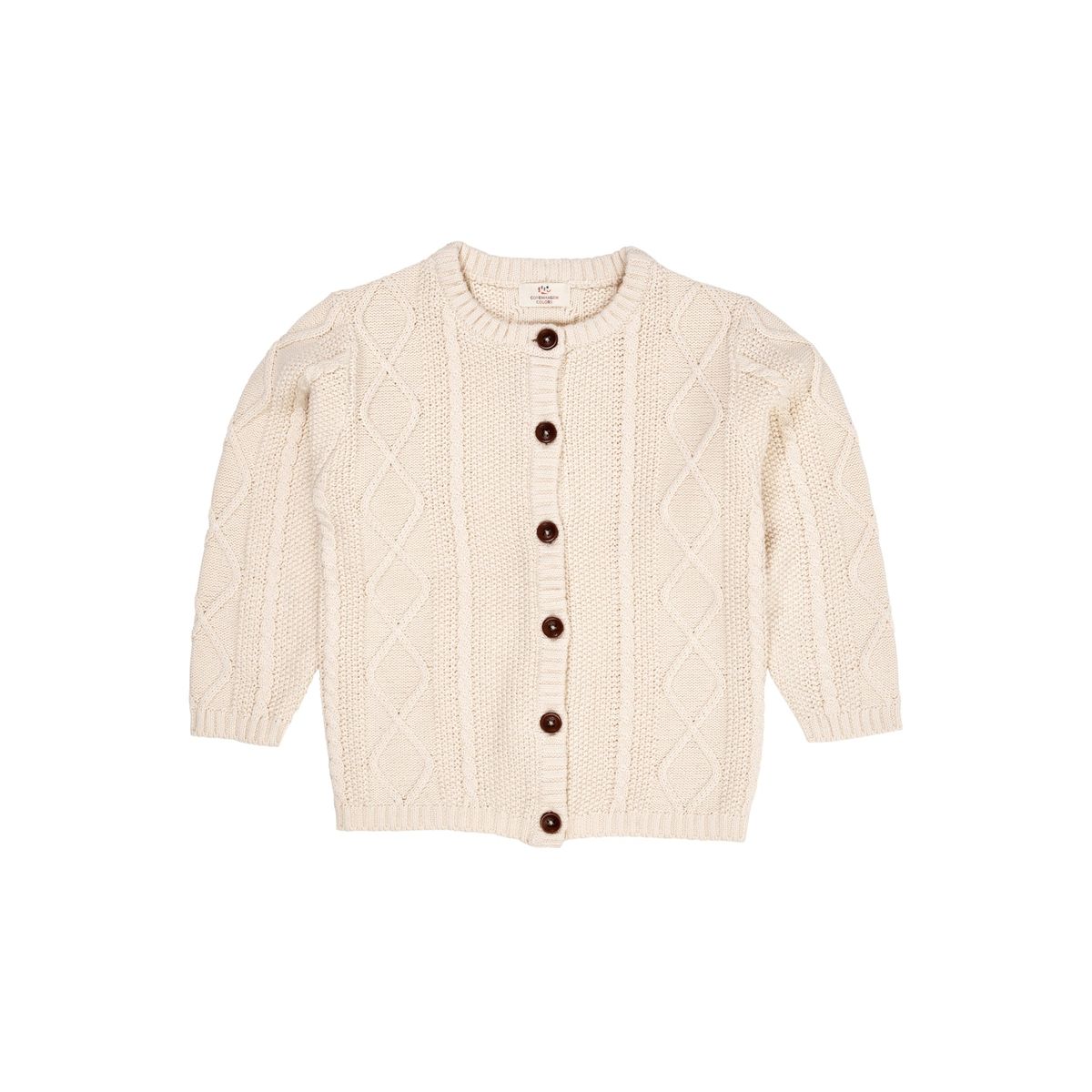 KABELSTRIKKET CARDIGAN - CREAM - CREAM / 128