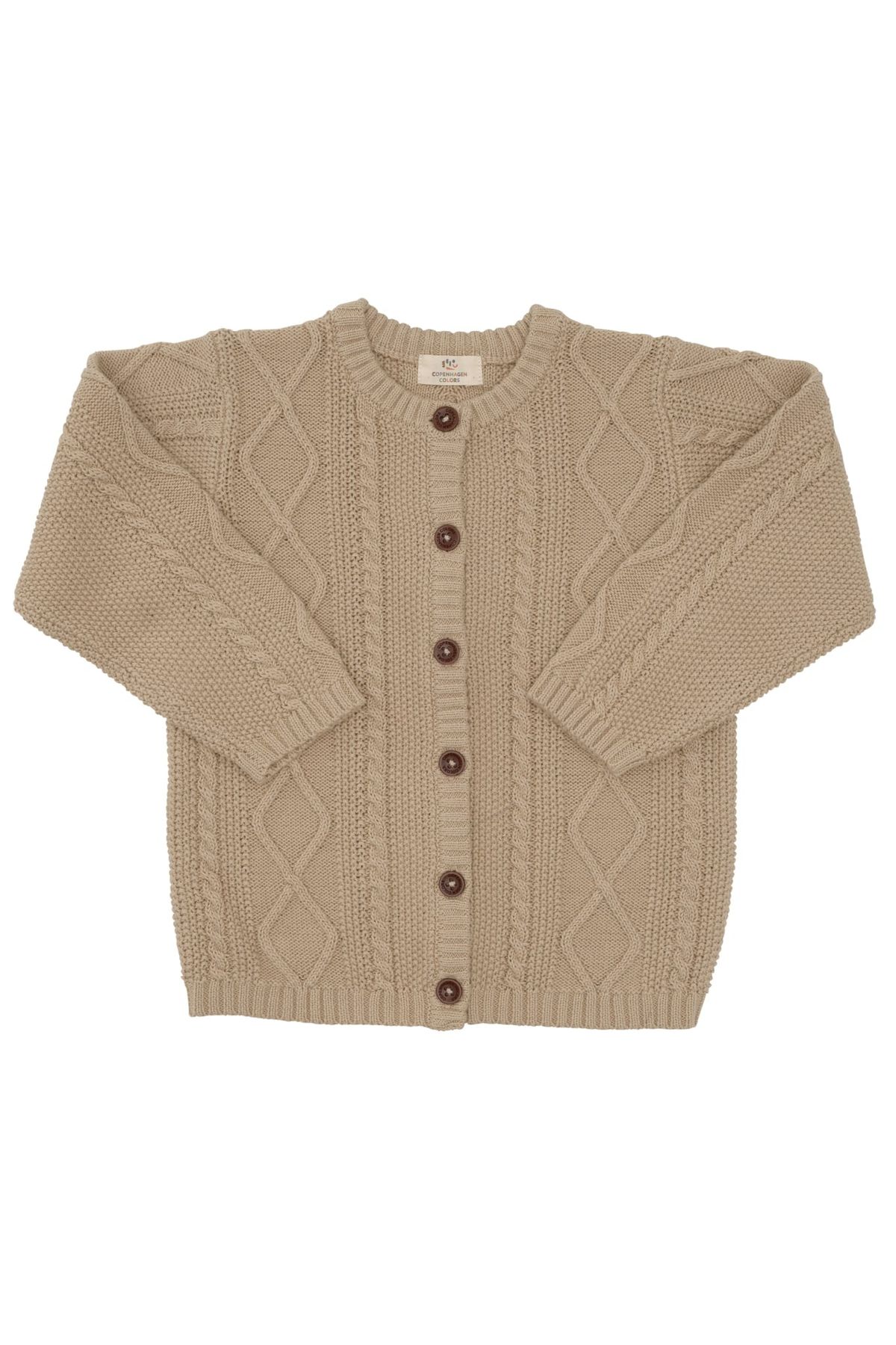 KABELSTRIKKET CARDIGAN - LT. TAUPE - LT. TAUPE / 104