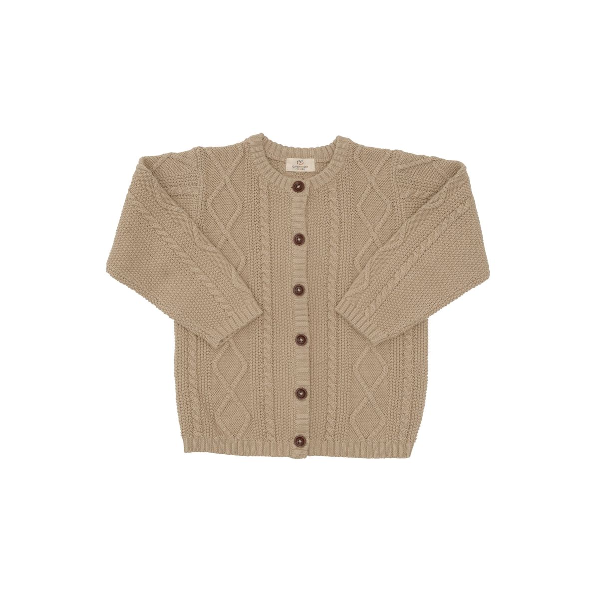 KABELSTRIKKET CARDIGAN - LT. TAUPE - LT. TAUPE / 86