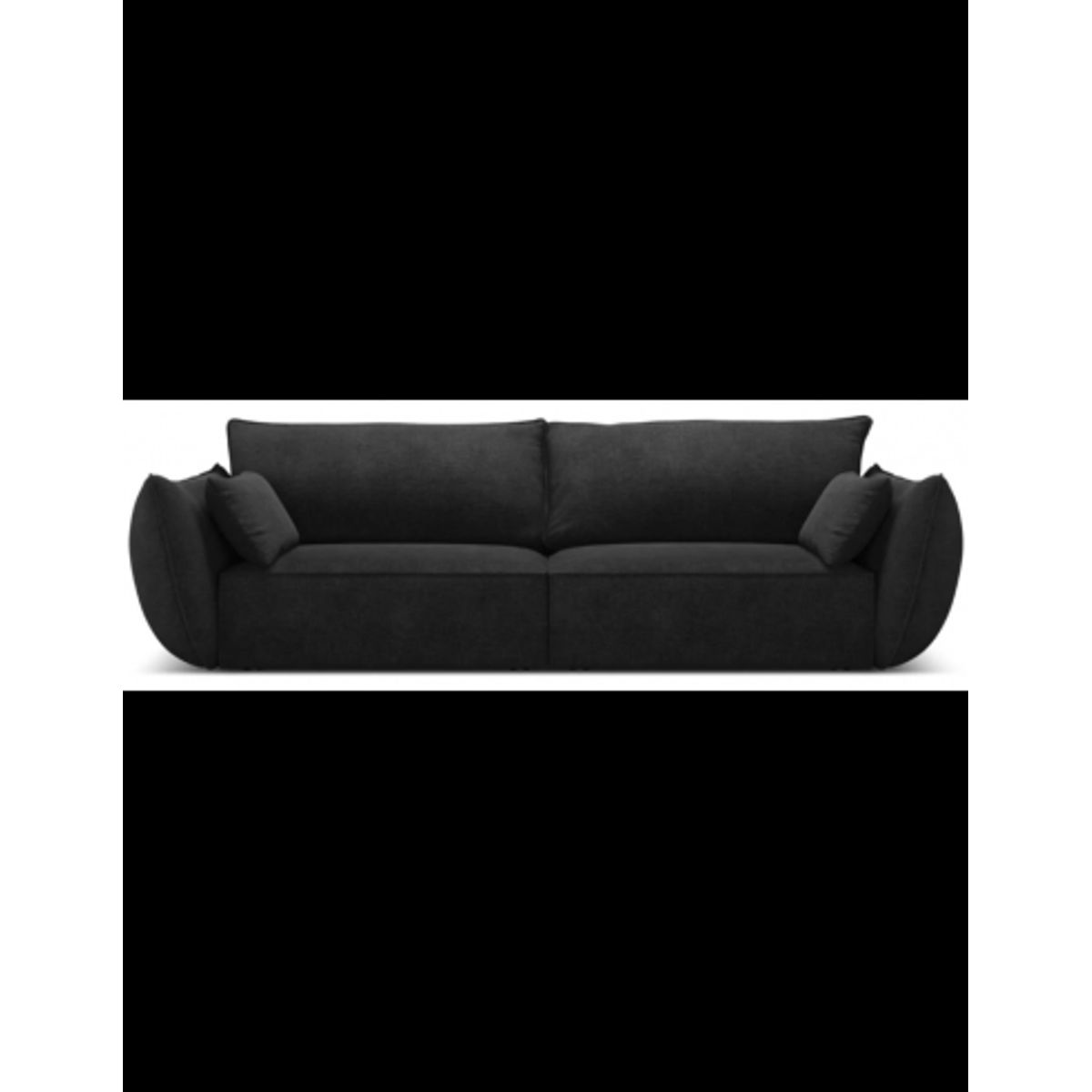 Kaelle 3-personers sofa i chenille B208 cm - Sort