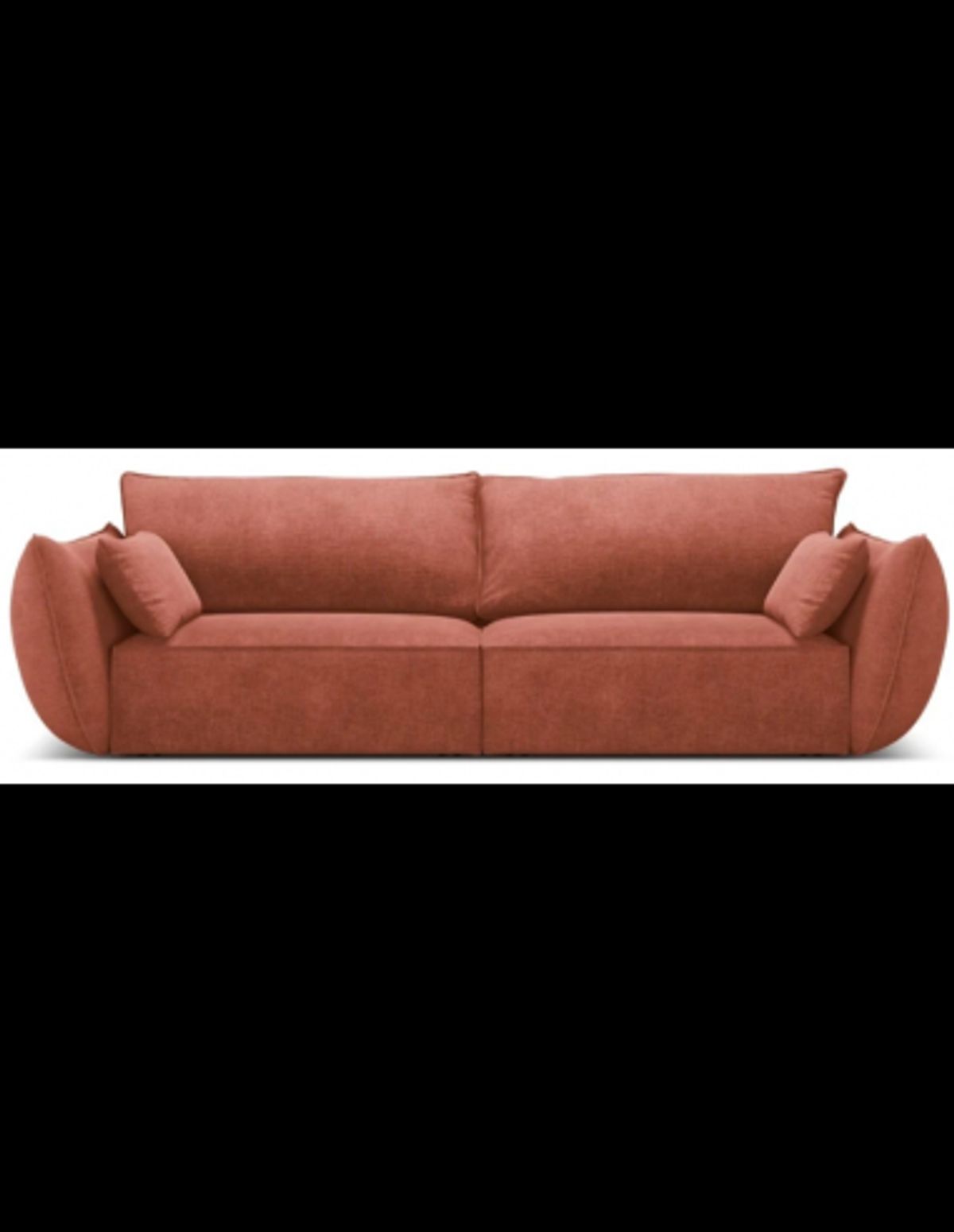 Kaelle 3-personers sofa i chenille B208 cm - Terracotta