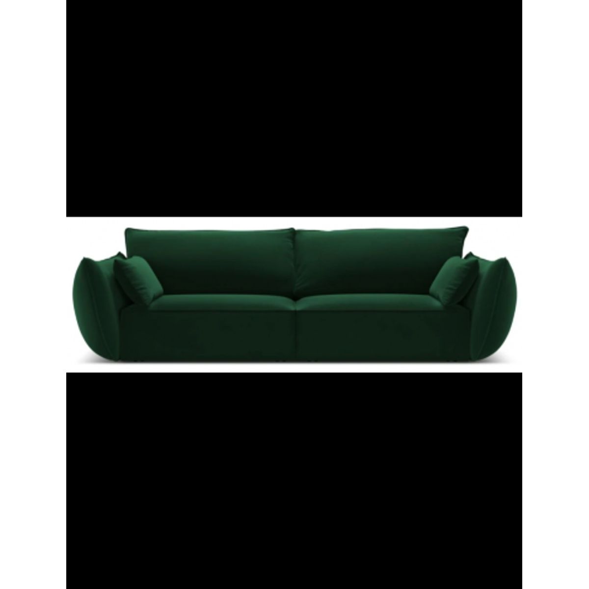 Kaelle 3-personers sofa i velour B208 cm - Flaskegrøn