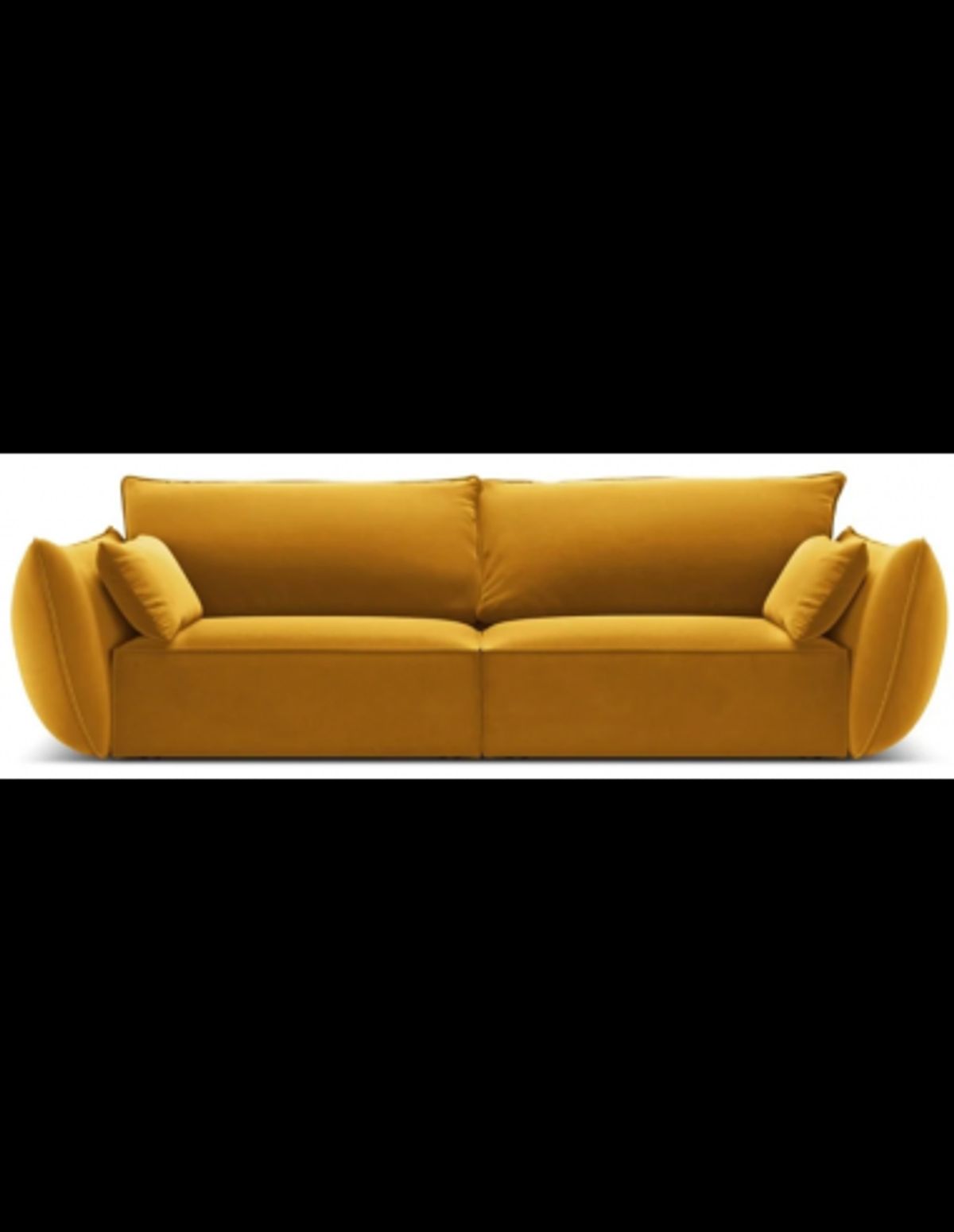 Kaelle 3-personers sofa i velour B208 cm - Gul