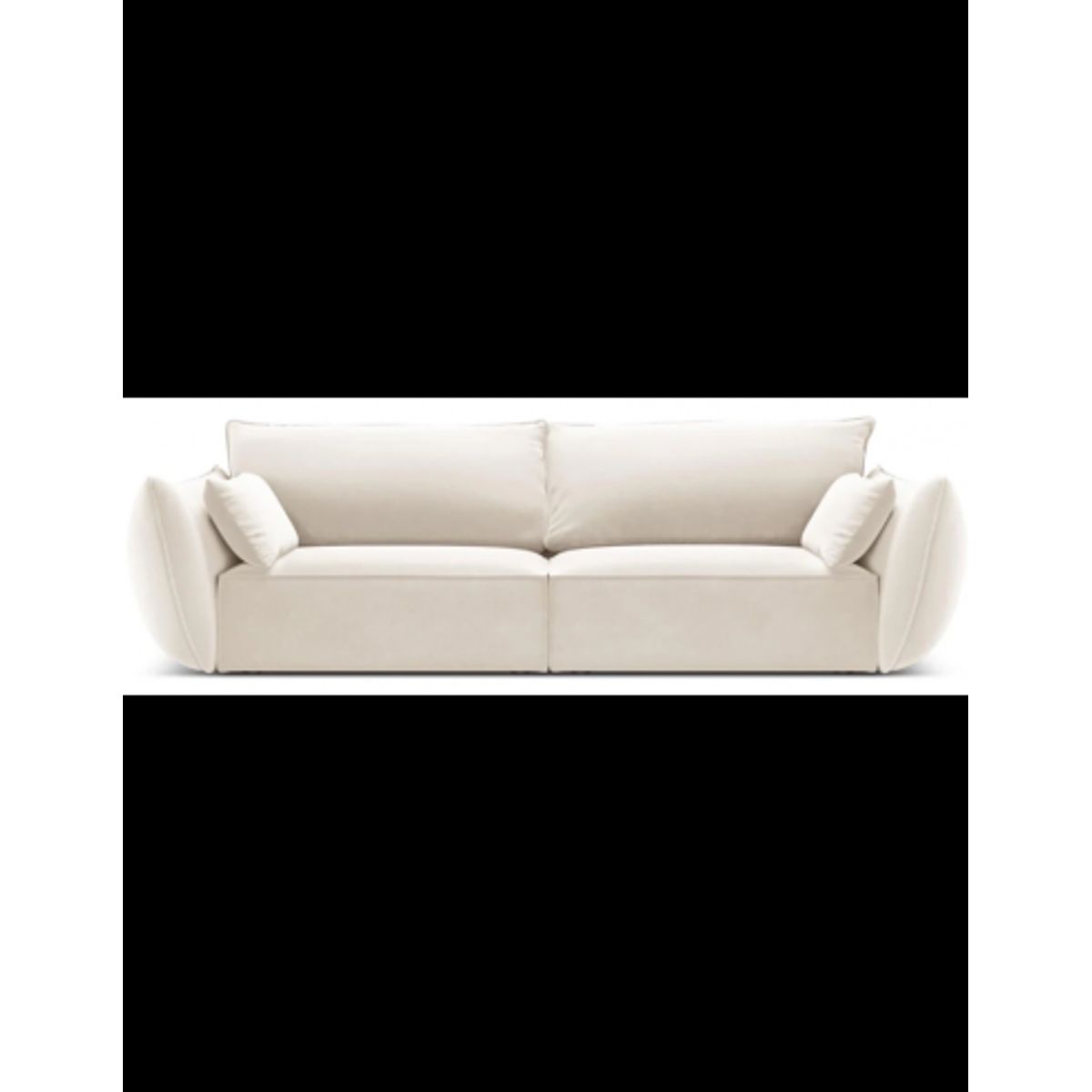 Kaelle 3-personers sofa i velour B208 cm - Lys beige