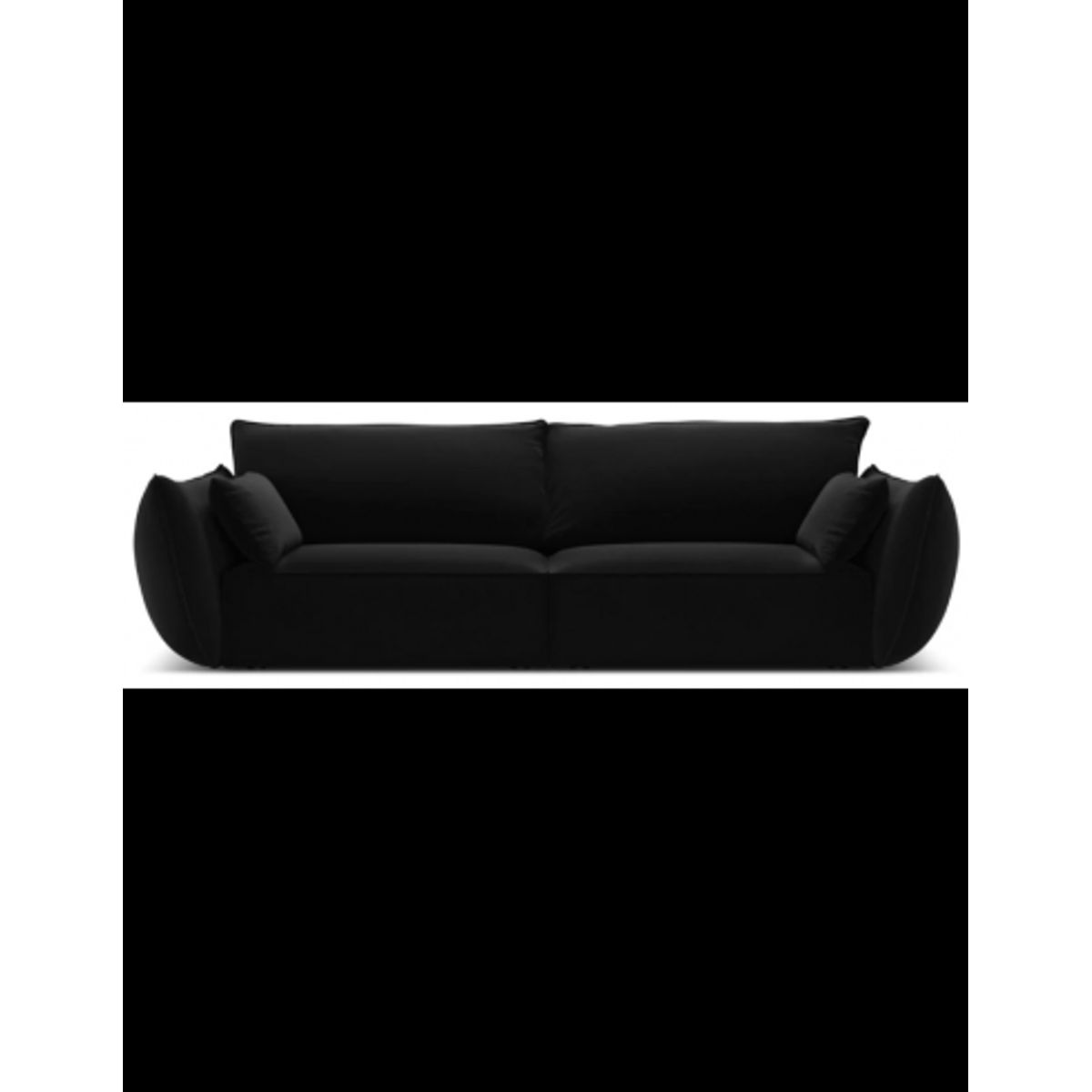 Kaelle 3-personers sofa i velour B208 cm - Sort