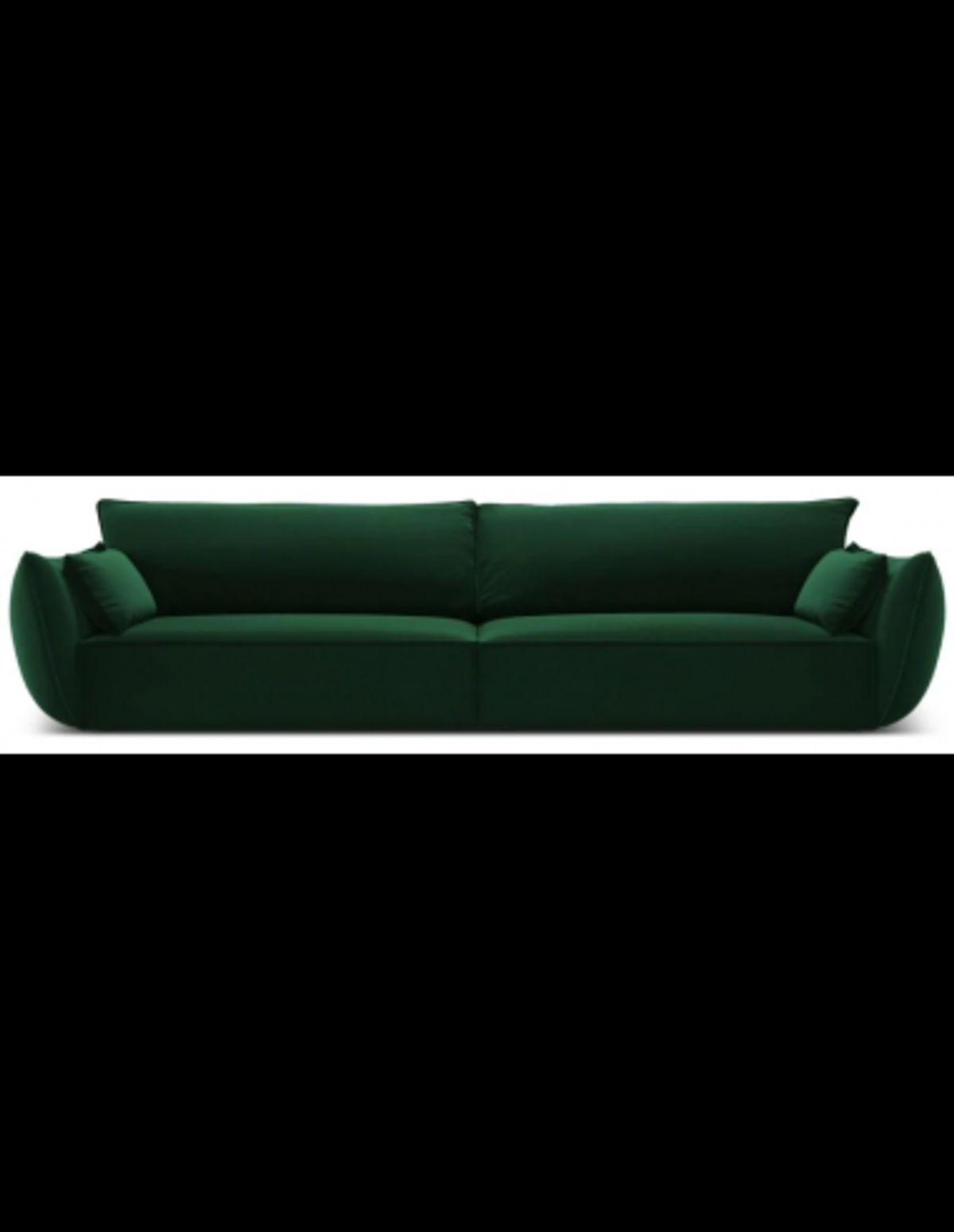 Kaelle 4-personers sofa i velour B248 cm - Flaskegrøn