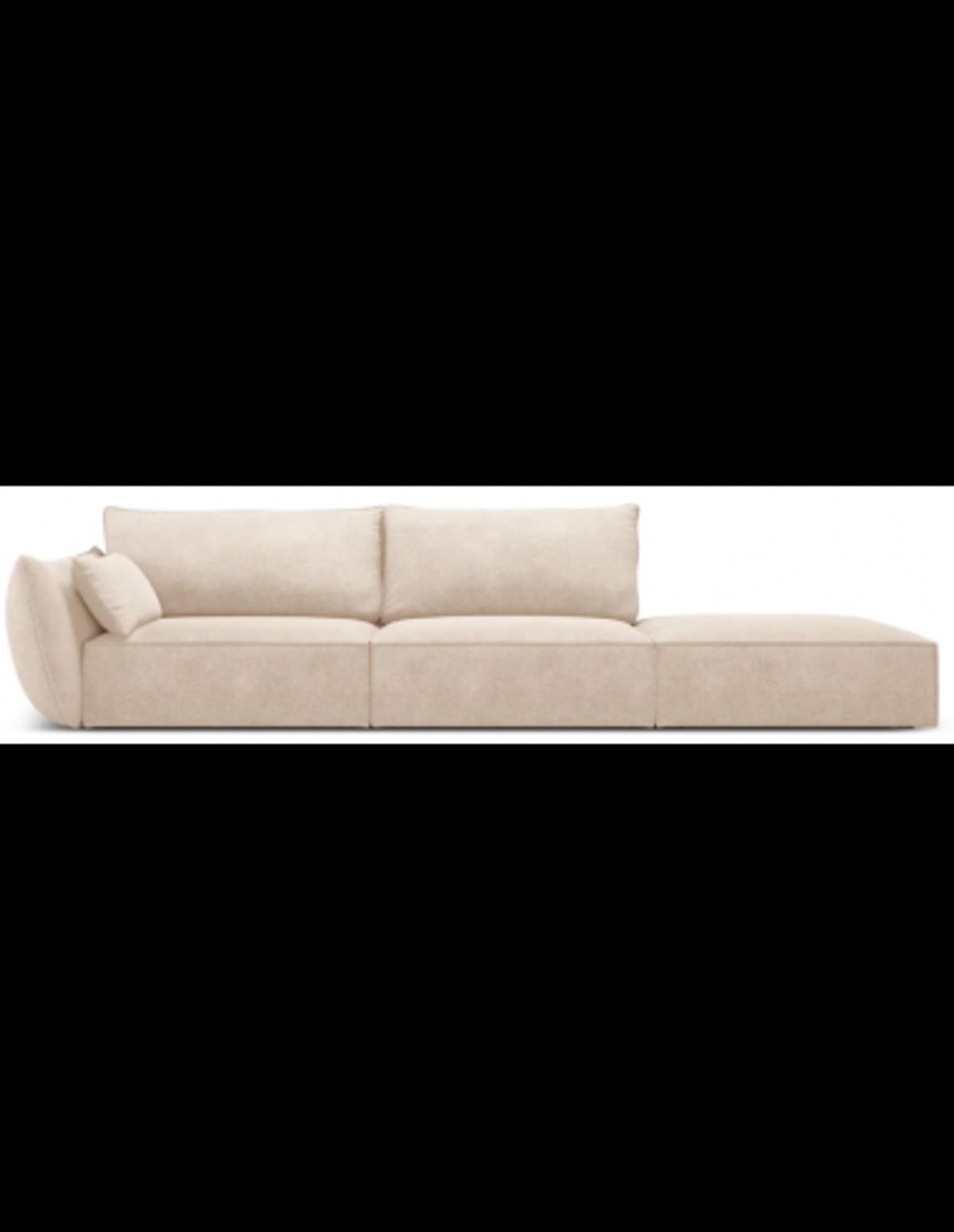 Kaelle højrevendt 4-personers sofa i chenille B286 cm - Beige