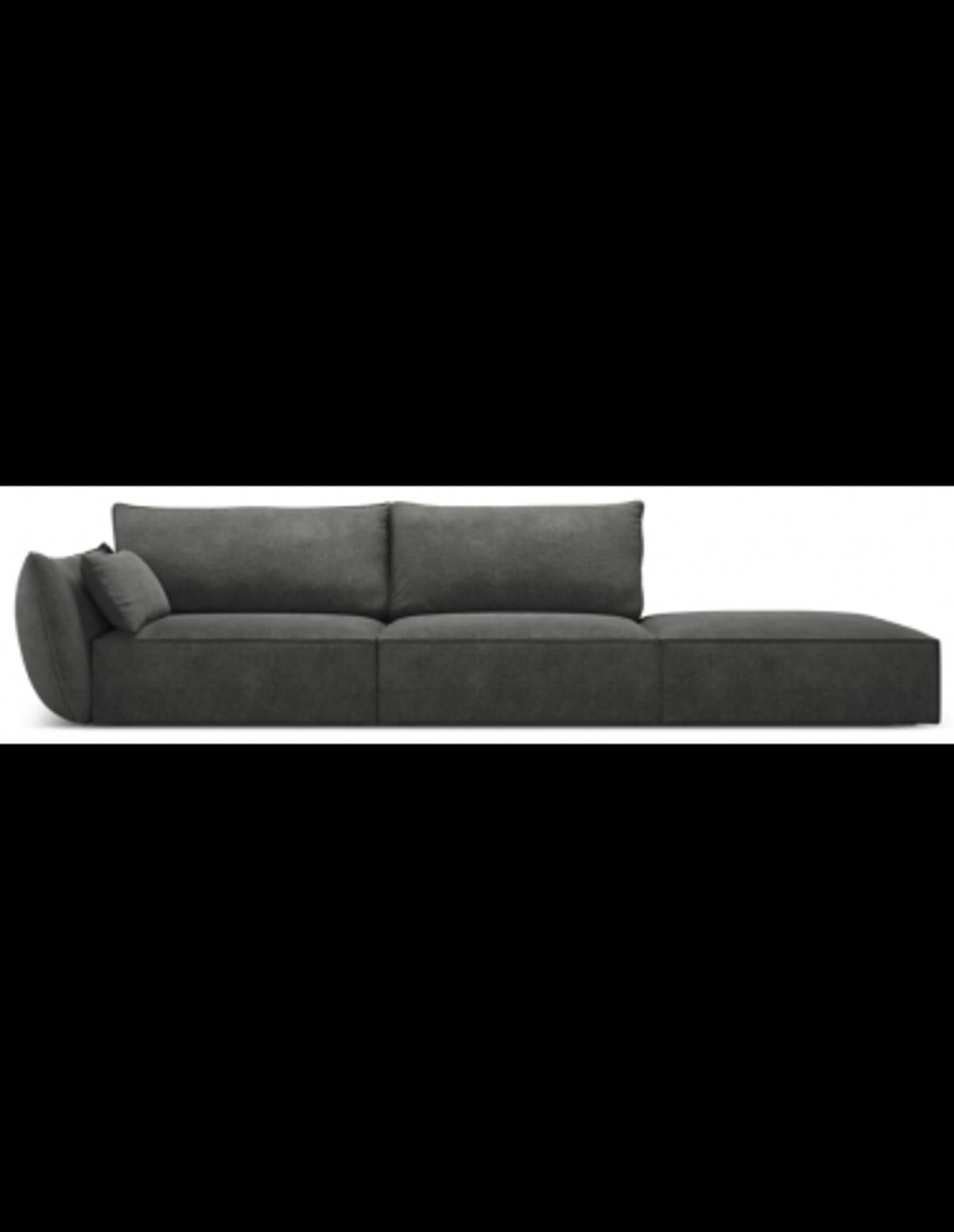 Kaelle højrevendt 4-personers sofa i chenille B286 cm - Mørkegrå