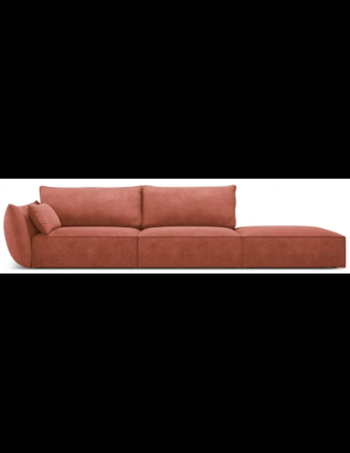 Kaelle højrevendt 4-personers sofa i chenille B286 cm - Terracotta