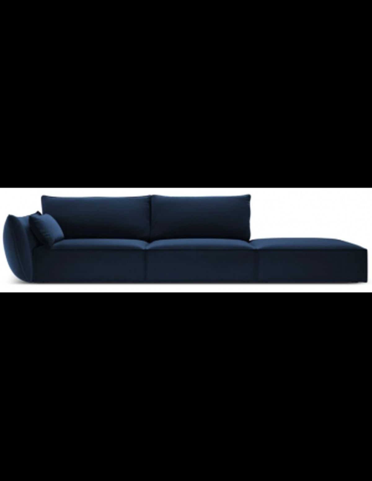 Kaelle højrevendt 4-personers sofa i velour B286 cm - Blå