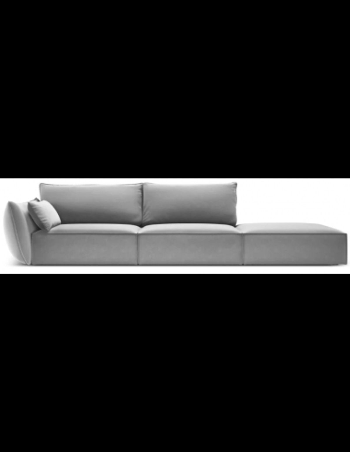 Kaelle højrevendt 4-personers sofa i velour B286 cm - Grå