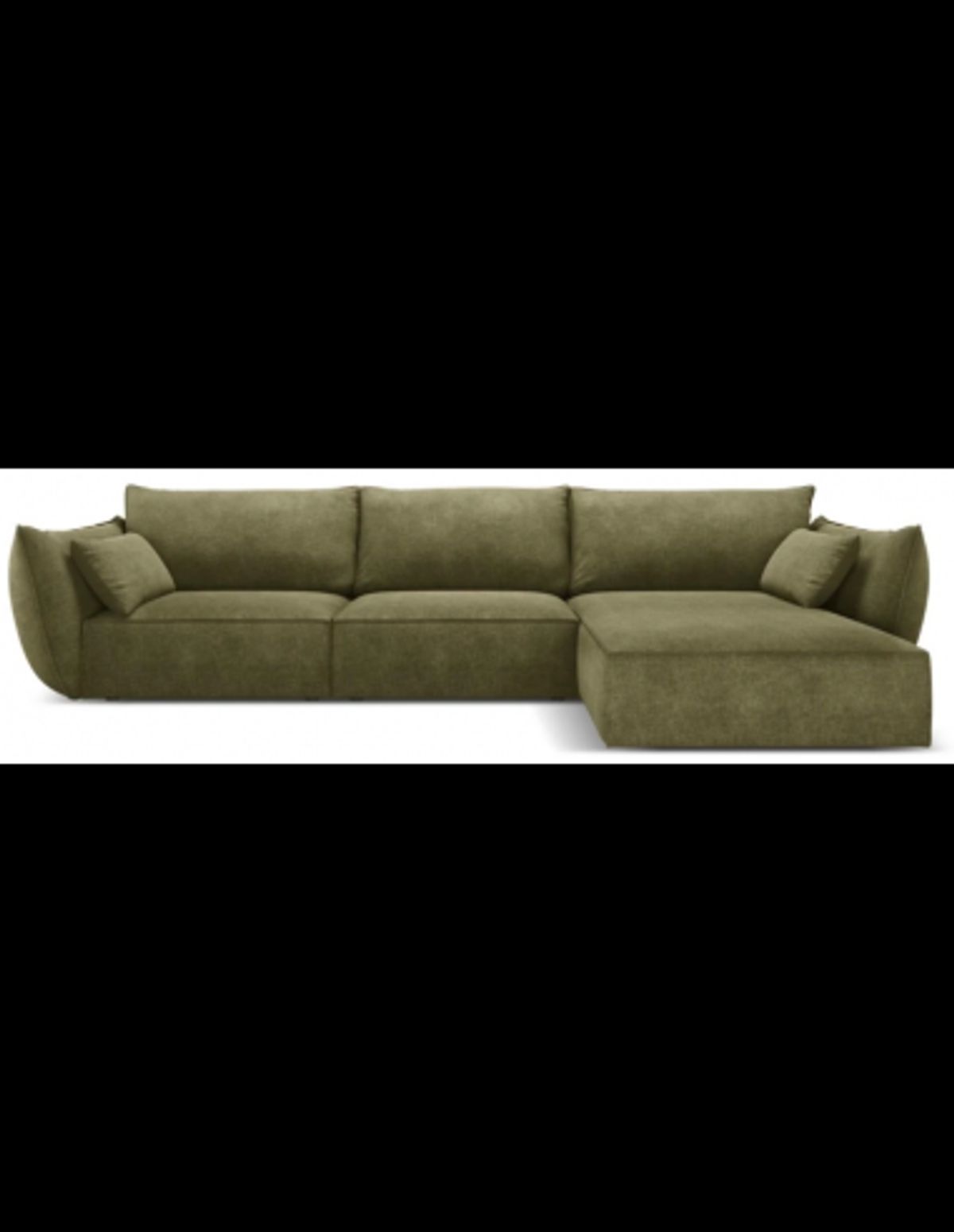 Kaelle højrevendt chaiselongsofa i chenille B308 x D171 cm - Grøn