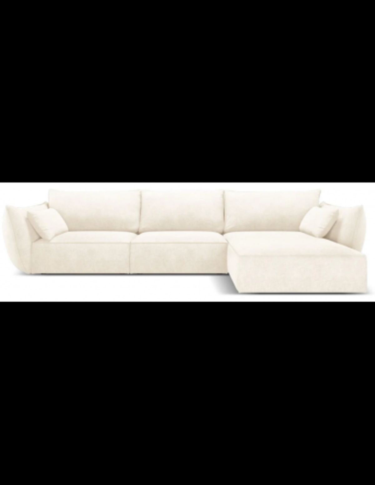 Kaelle højrevendt chaiselongsofa i chenille B308 x D171 cm - Lys beige