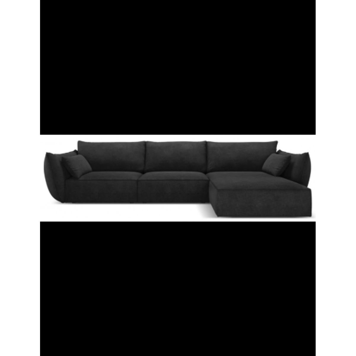 Kaelle højrevendt chaiselongsofa i chenille B308 x D171 cm - Sort