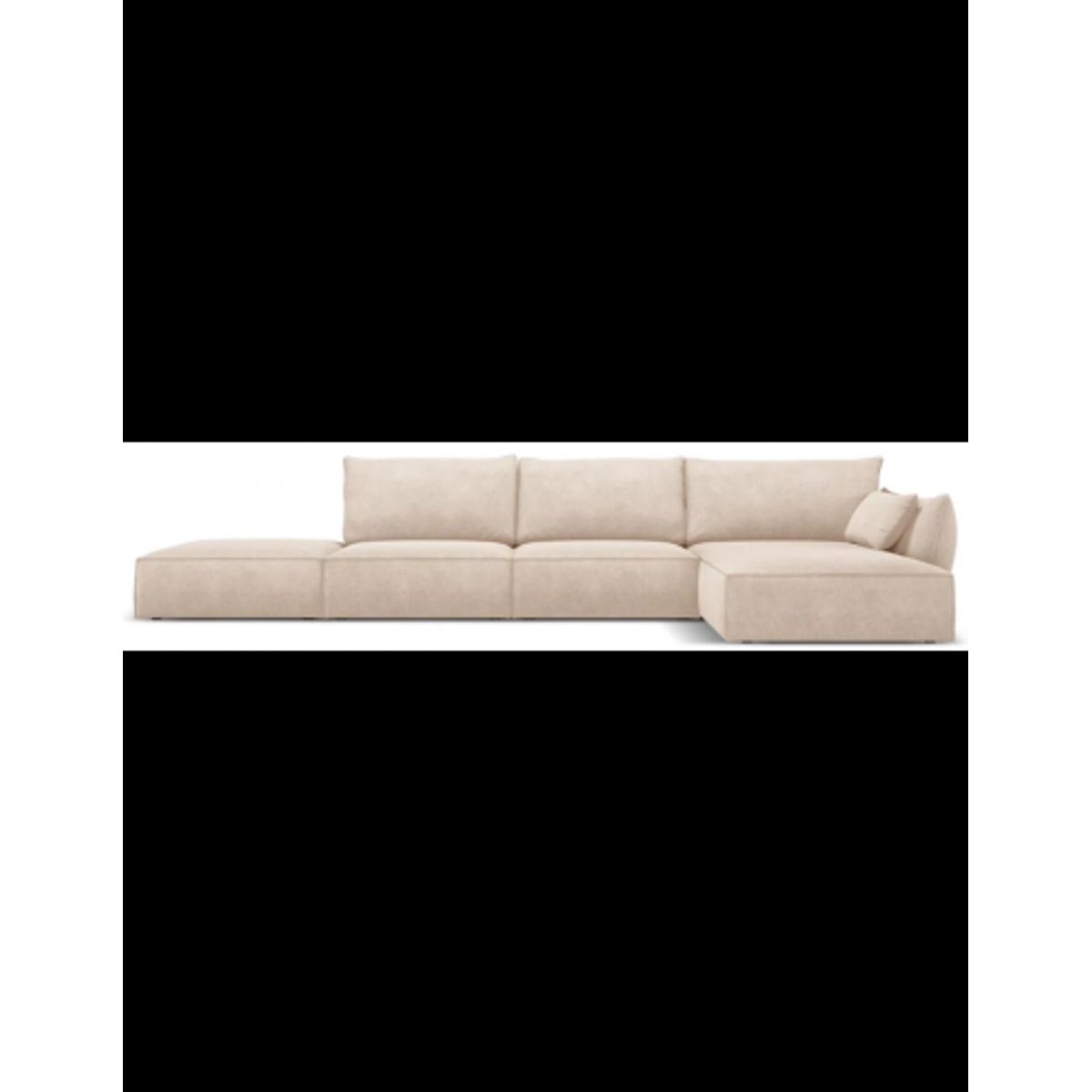 Kaelle højrevendt chaiselongsofa i chenille B386 x D166 cm - Beige