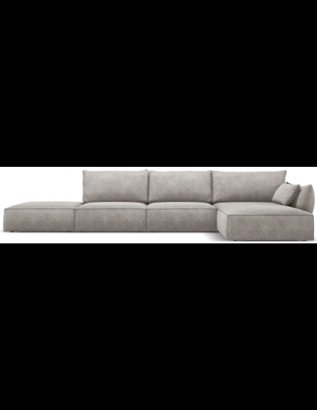 Kaelle højrevendt chaiselongsofa i chenille B386 x D166 cm - Lysegrå