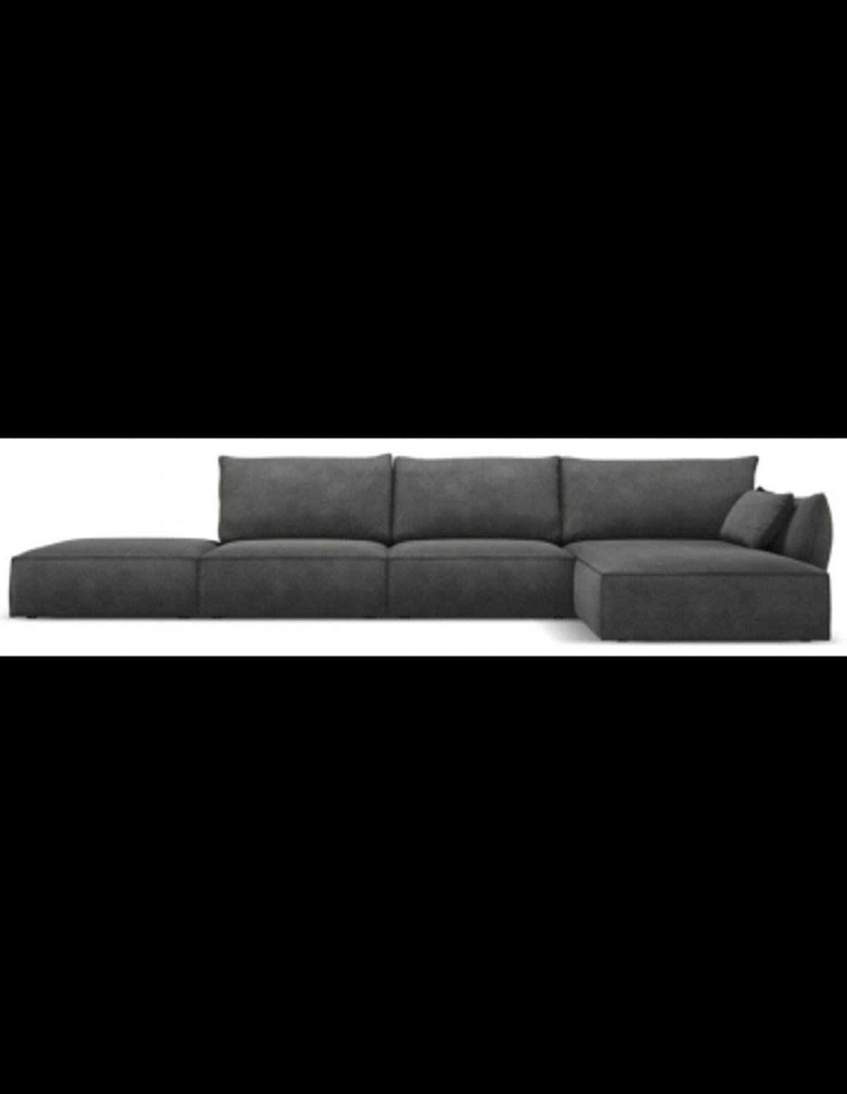 Kaelle højrevendt chaiselongsofa i chenille B386 x D166 cm - Mørkegrå