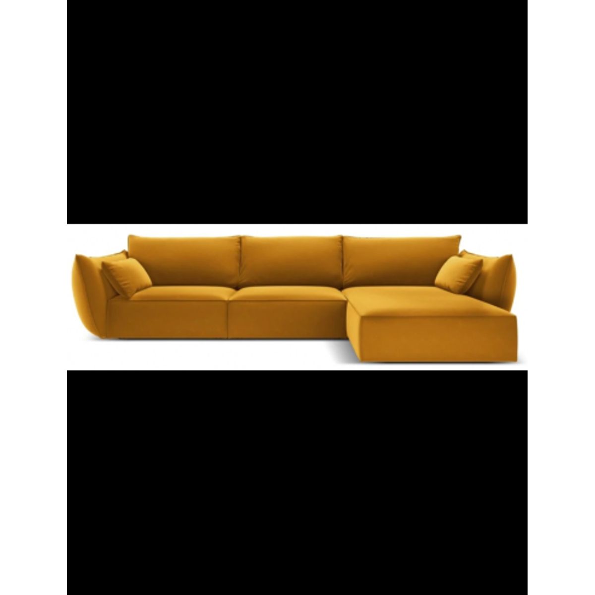 Kaelle højrevendt chaiselongsofa i velour B308 x D171 cm - Gul