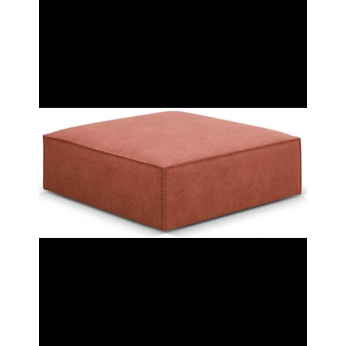 Kaelle puf til sofa i chenille B100 x D80 cm - Sort/Terracotta