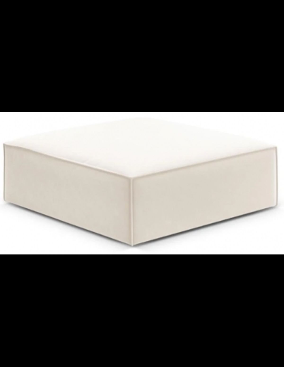 Kaelle puf til sofa i velour B100 x D80 cm - Sort/Lys beige