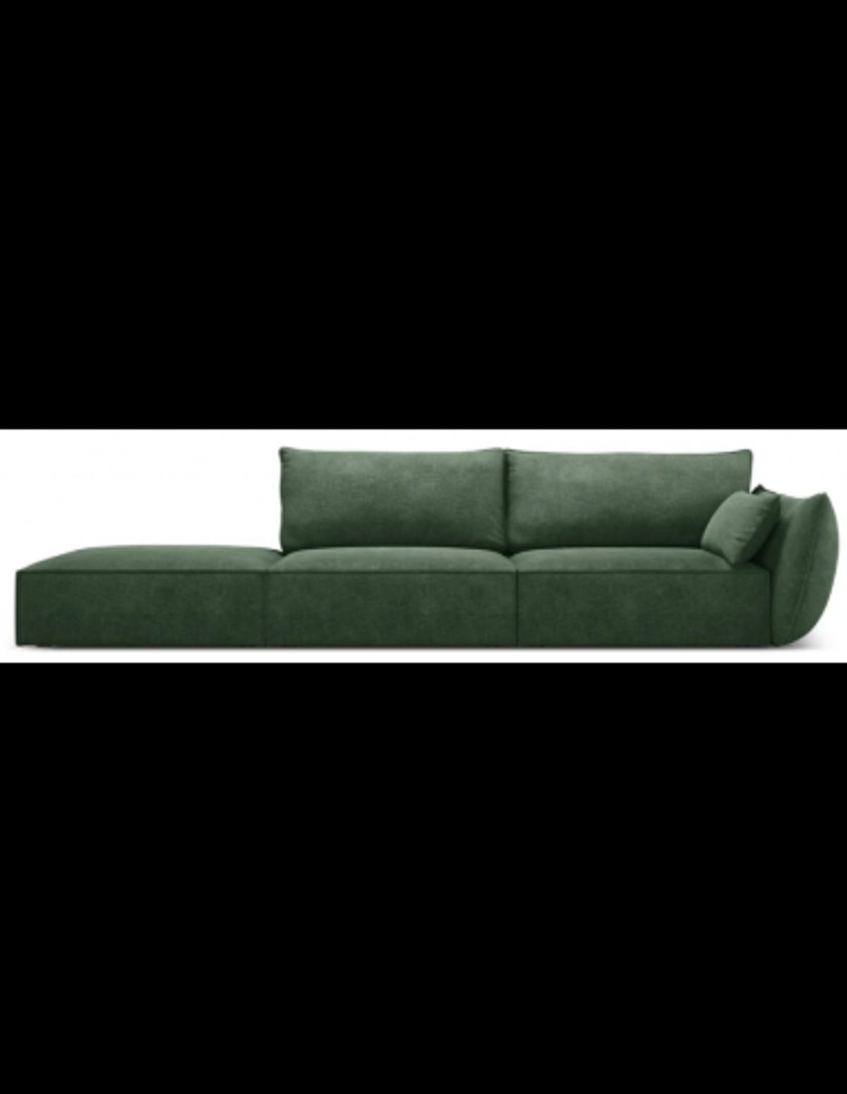 Kaelle venstrevendt 4-personers sofa i chenille B286 cm - Flaskegrøn