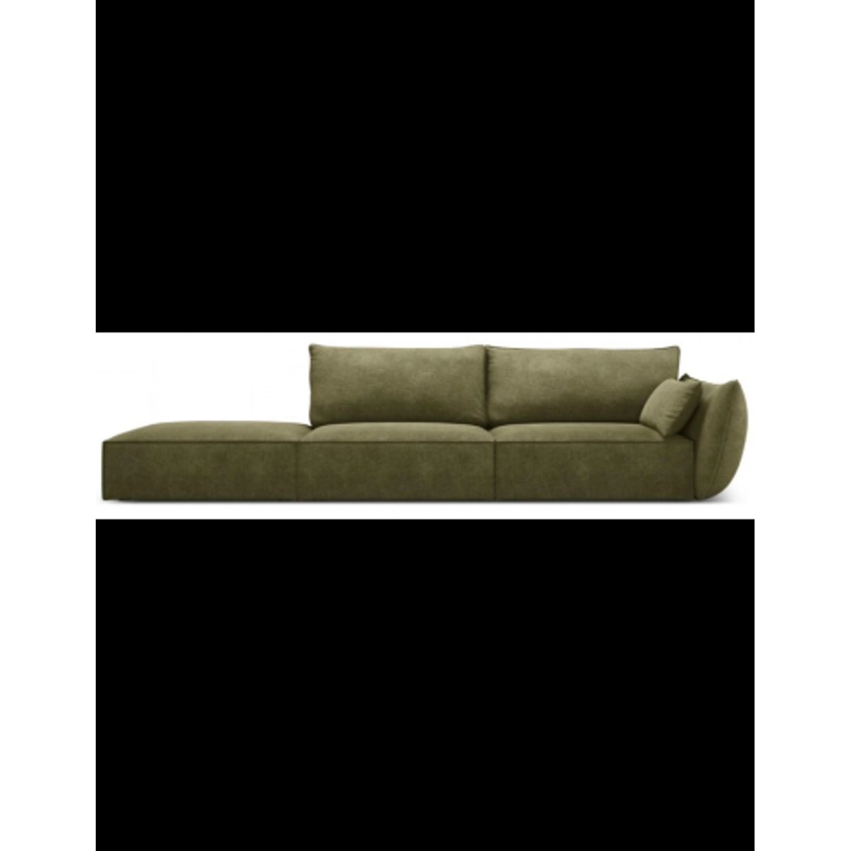 Kaelle venstrevendt 4-personers sofa i chenille B286 cm - Grøn