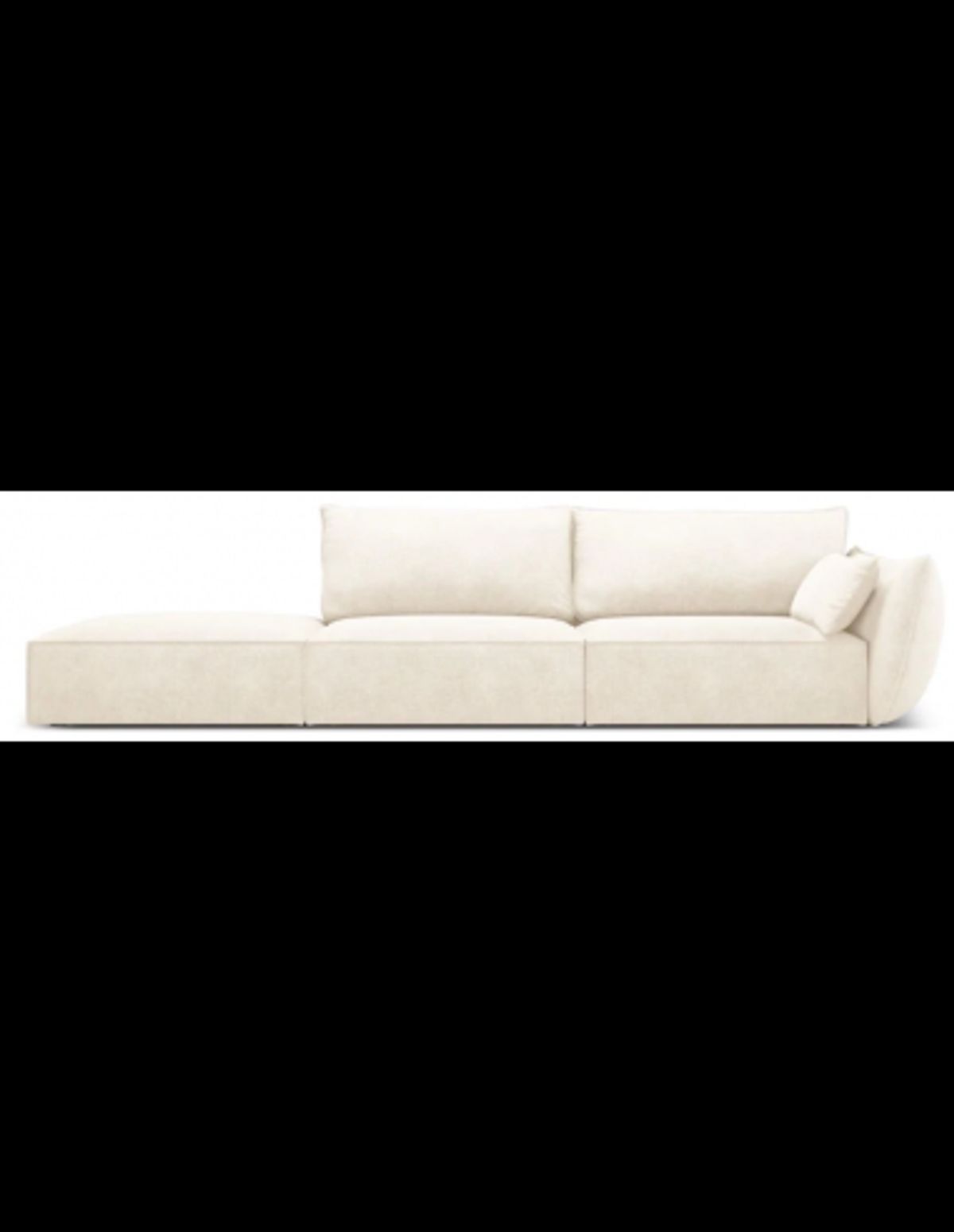 Kaelle venstrevendt 4-personers sofa i chenille B286 cm - Lys beige