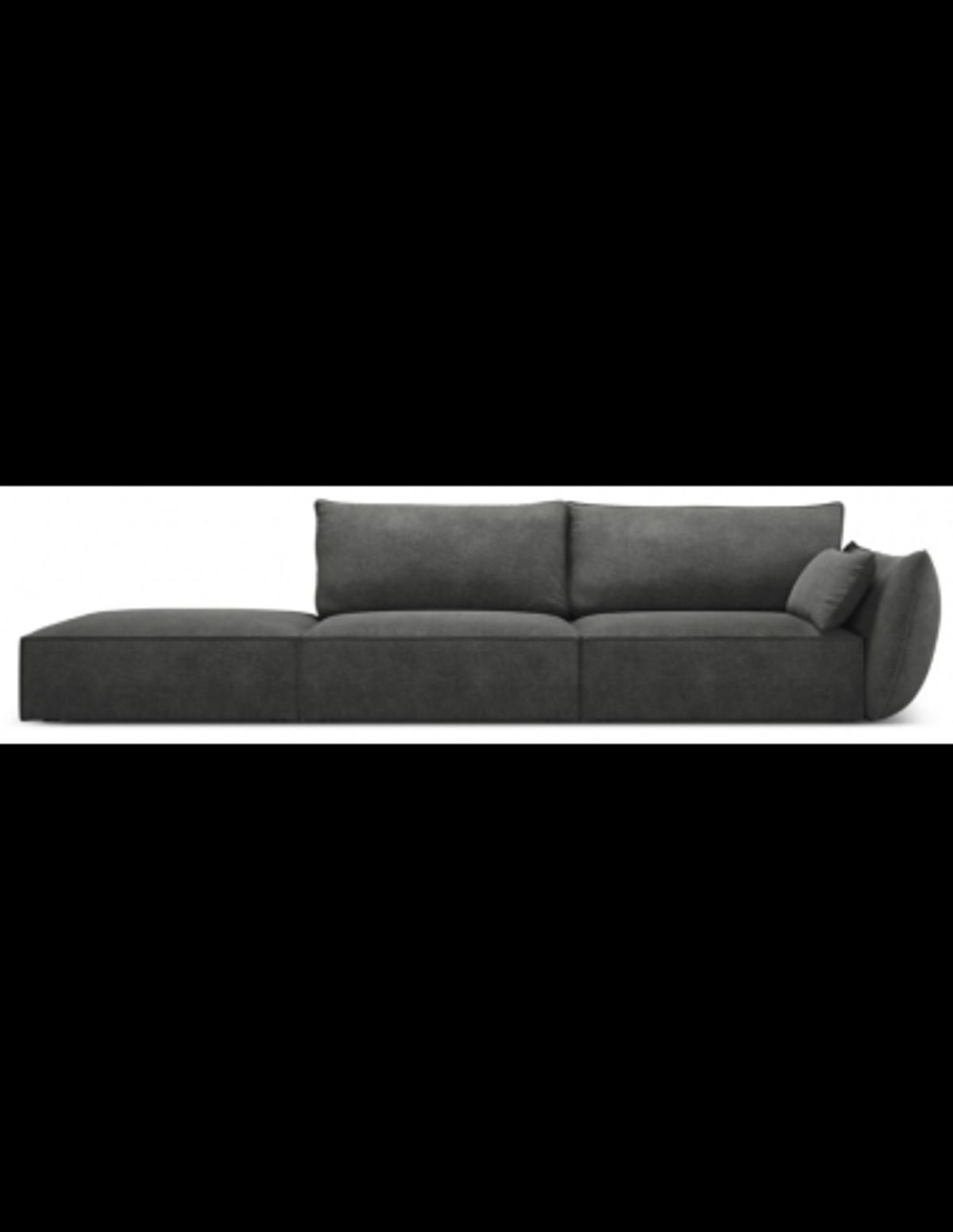 Kaelle venstrevendt 4-personers sofa i chenille B286 cm - Mørkegrå