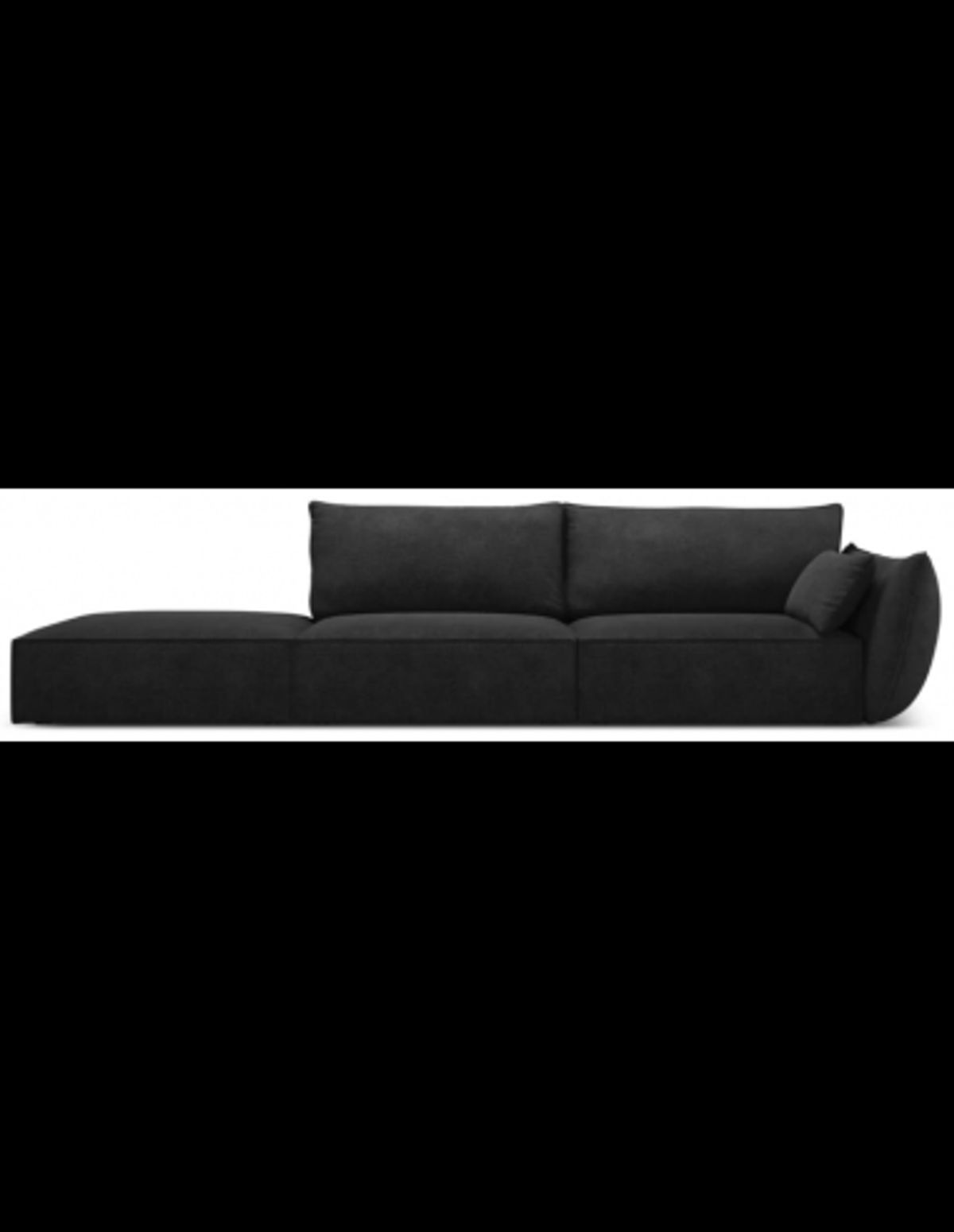 Kaelle venstrevendt 4-personers sofa i chenille B286 cm - Sort