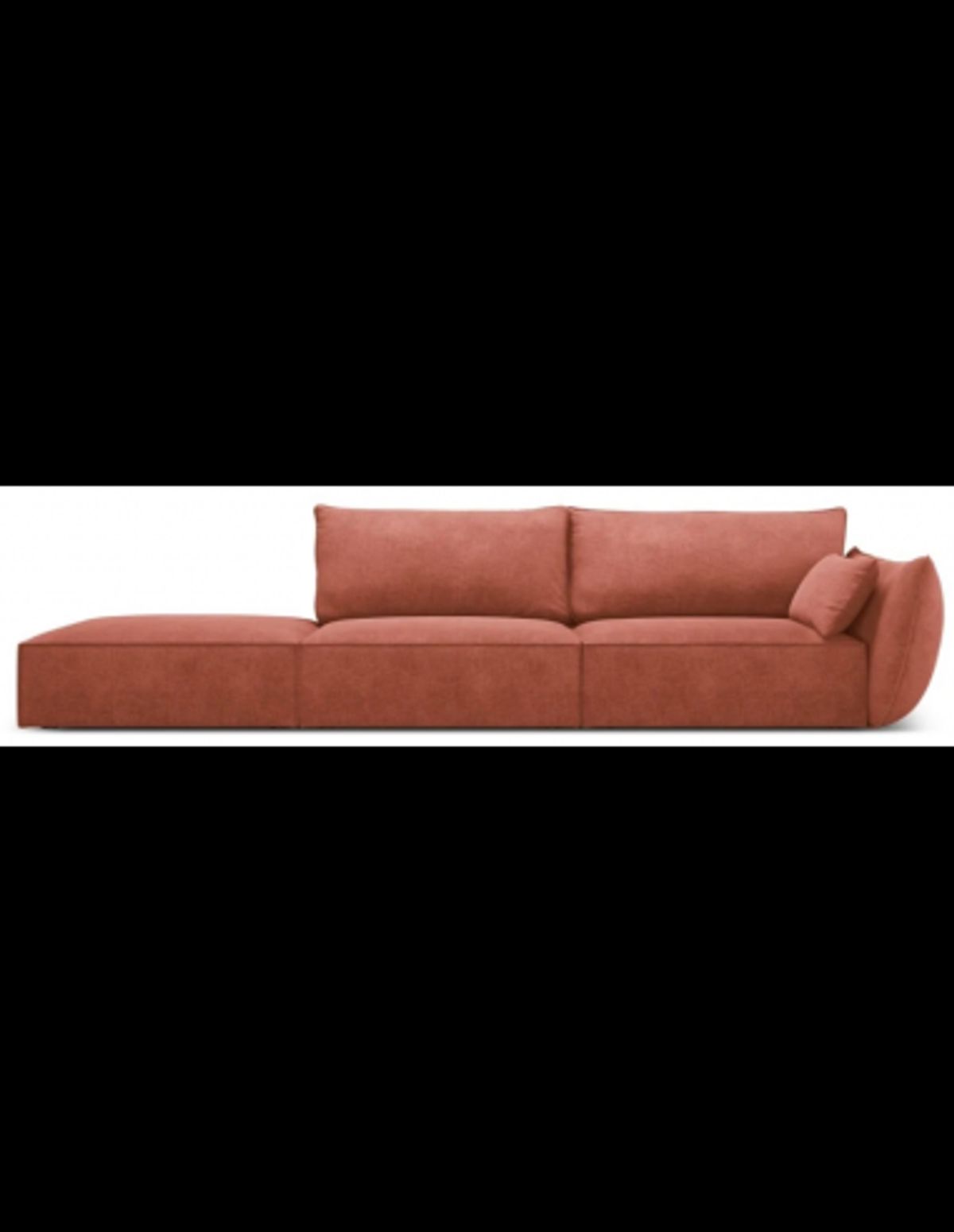 Kaelle venstrevendt 4-personers sofa i chenille B286 cm - Terracotta