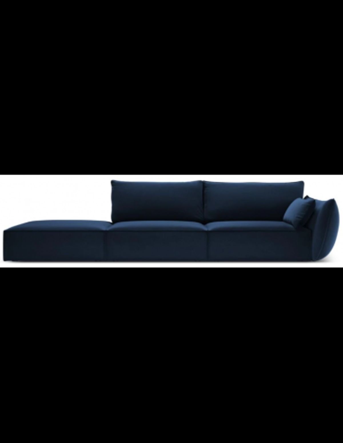 Kaelle venstrevendt 4-personers sofa i velour B286 cm - Blå