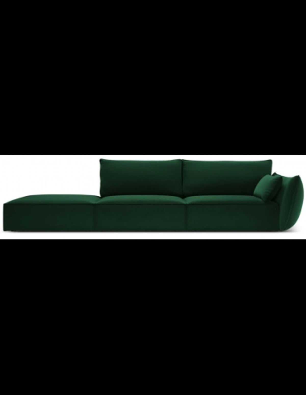 Kaelle venstrevendt 4-personers sofa i velour B286 cm - Flaskegrøn