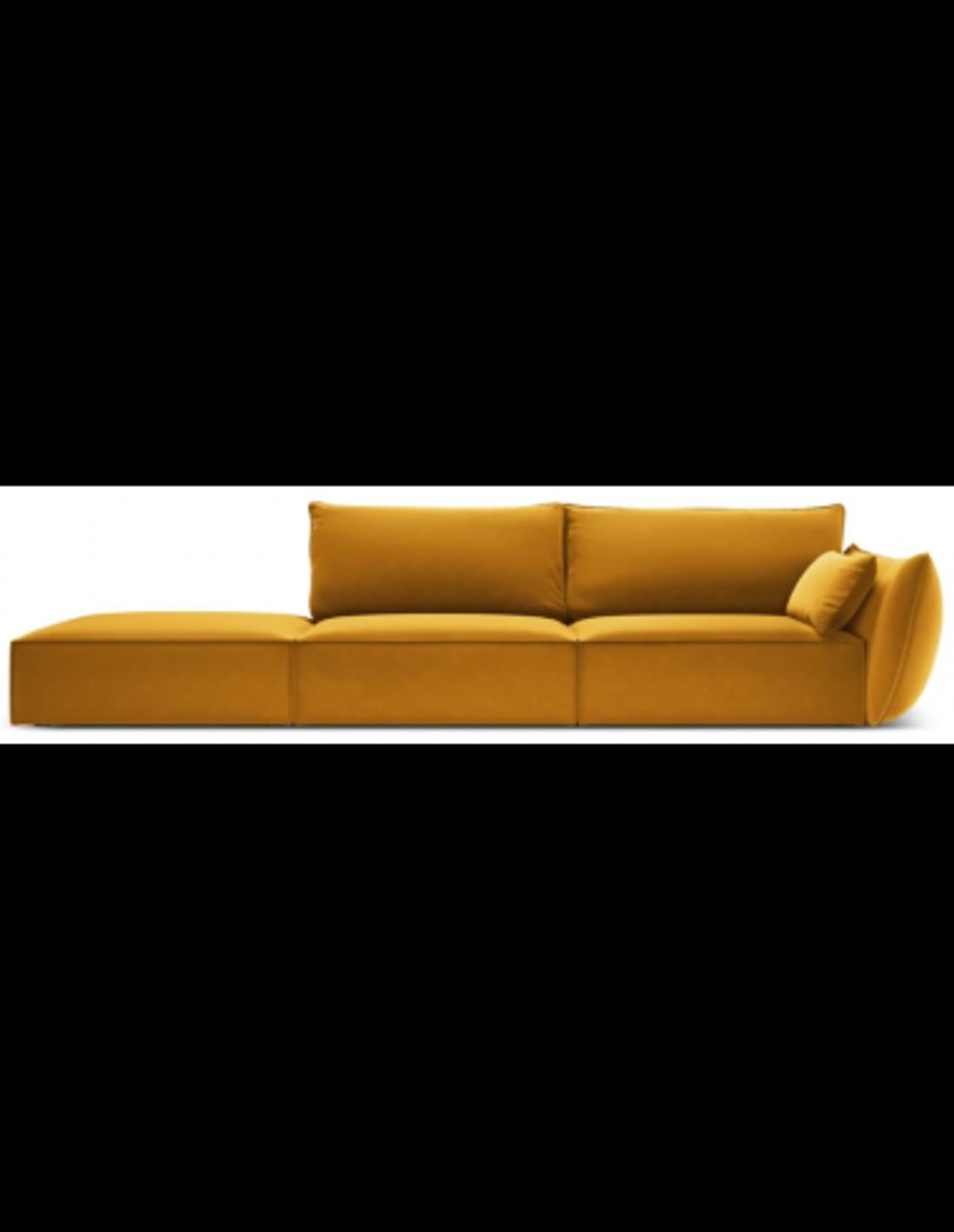 Kaelle venstrevendt 4-personers sofa i velour B286 cm - Gul