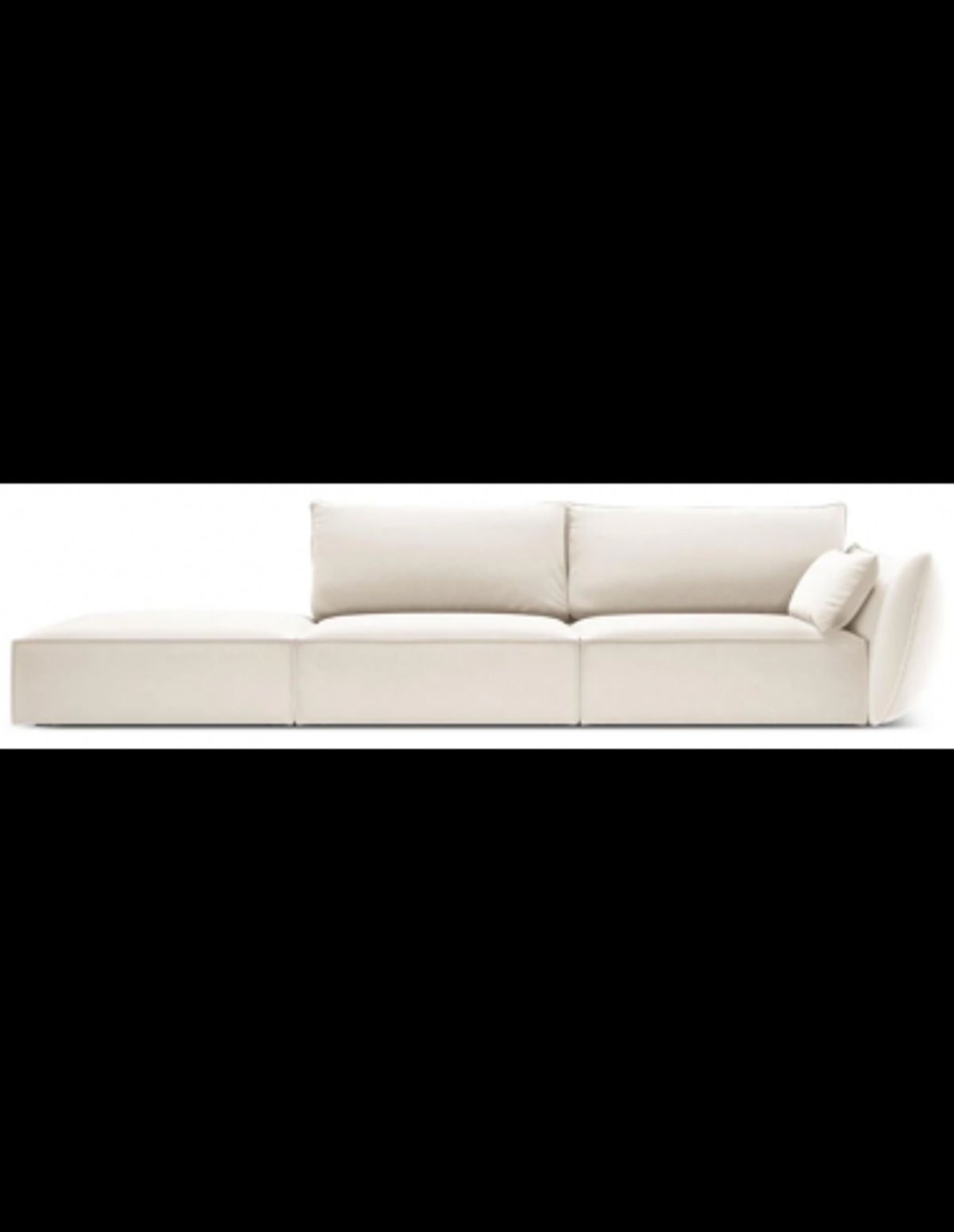 Kaelle venstrevendt 4-personers sofa i velour B286 cm - Lys beige