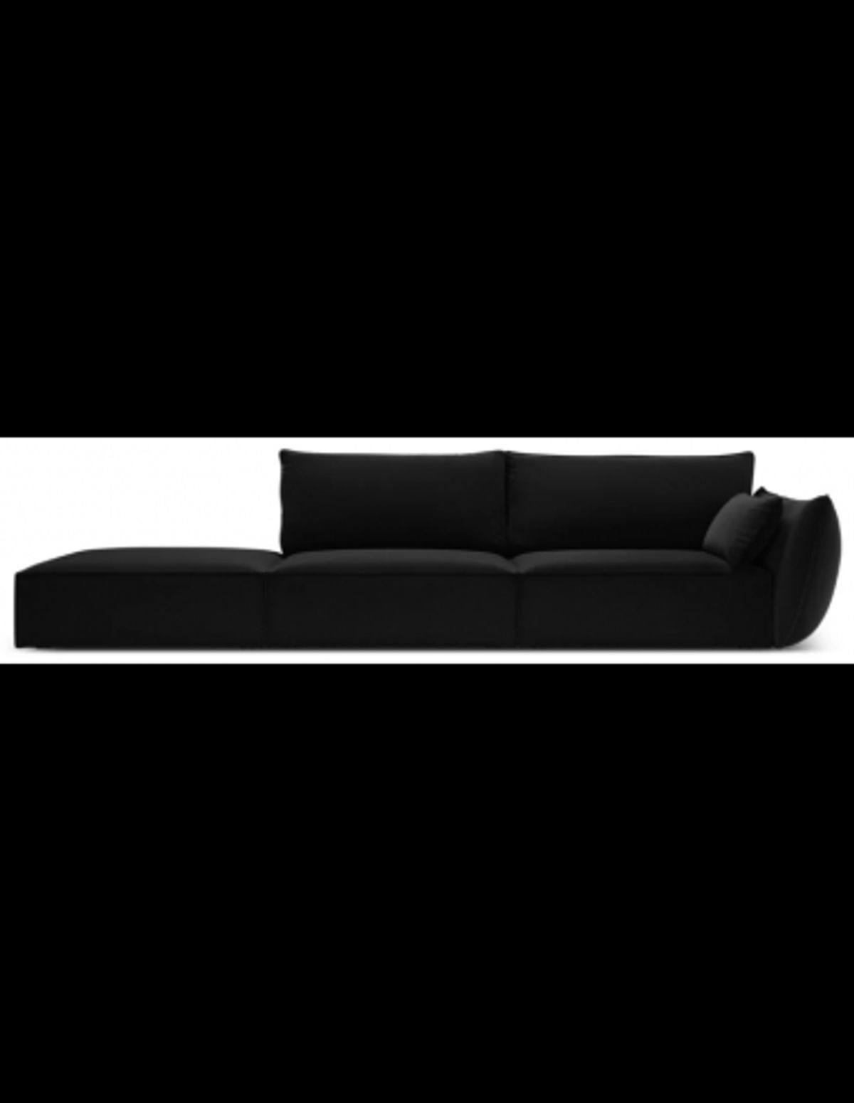 Kaelle venstrevendt 4-personers sofa i velour B286 cm - Sort