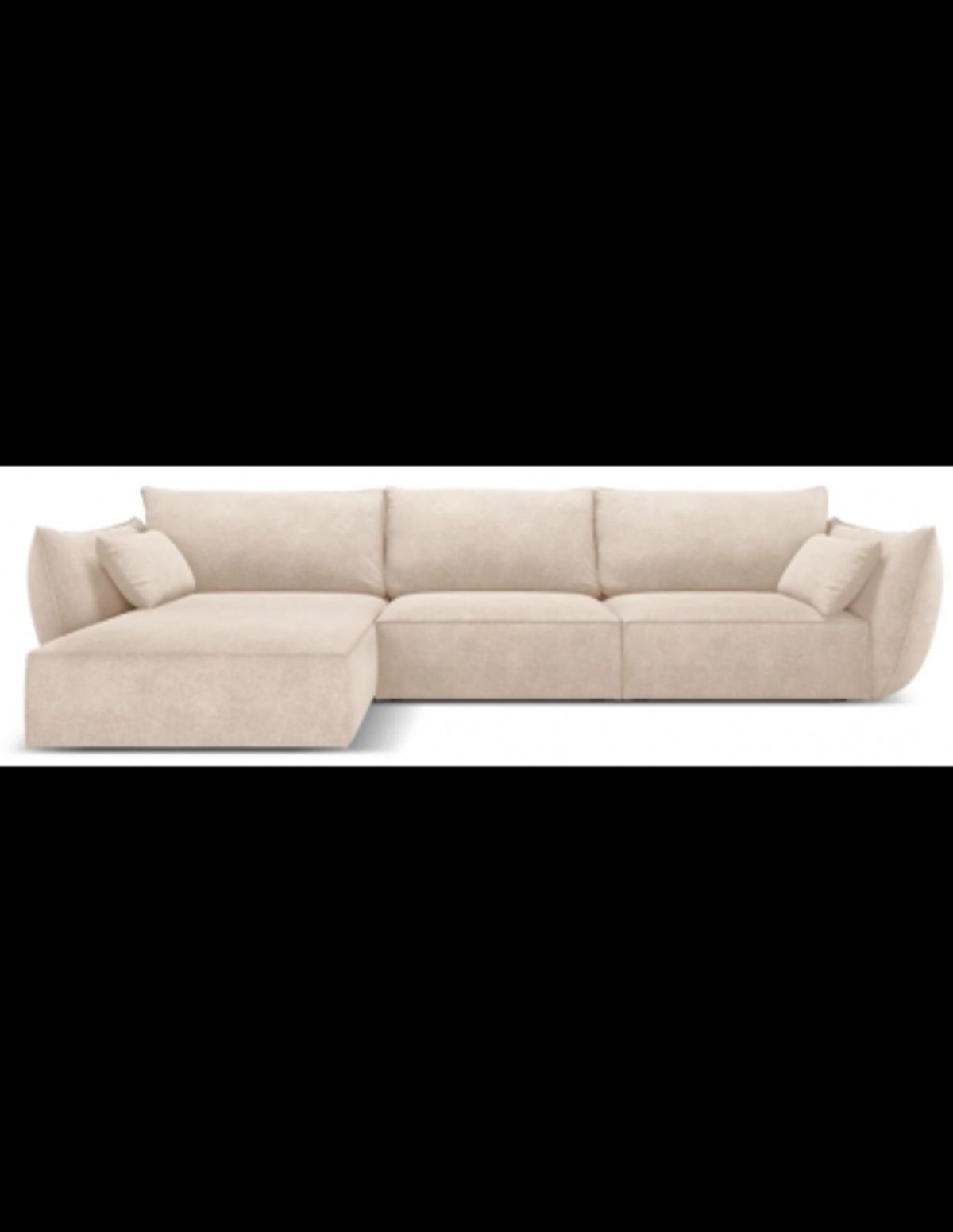 Kaelle venstrevendt chaiselongsofa i chenille B308 x D171 cm - Beige