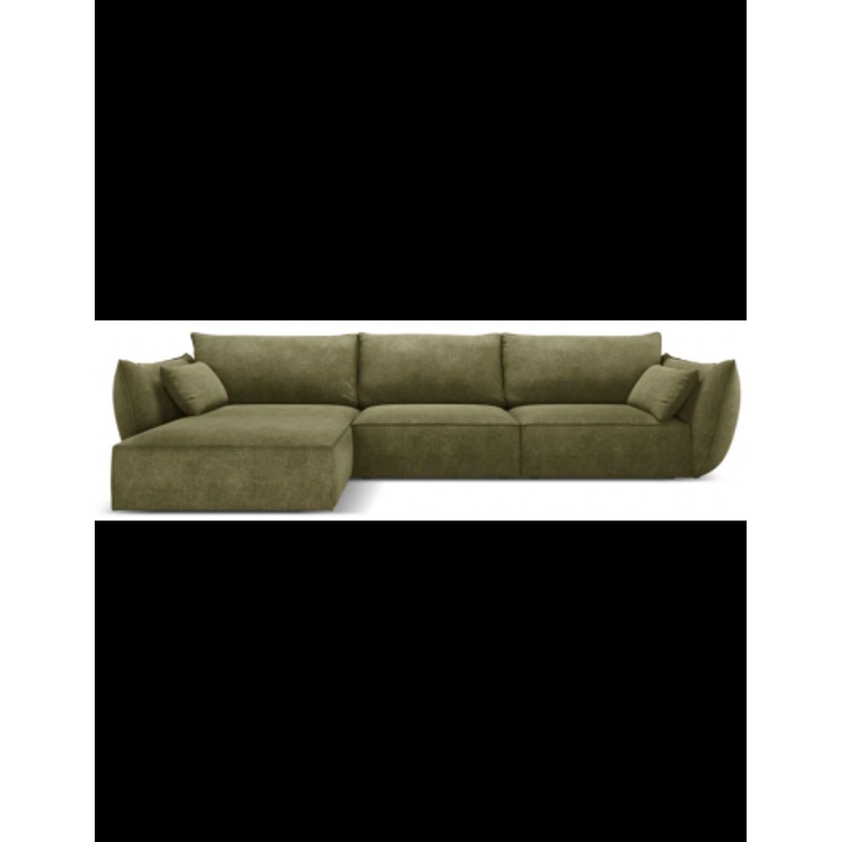 Kaelle venstrevendt chaiselongsofa i chenille B308 x D171 cm - Grøn