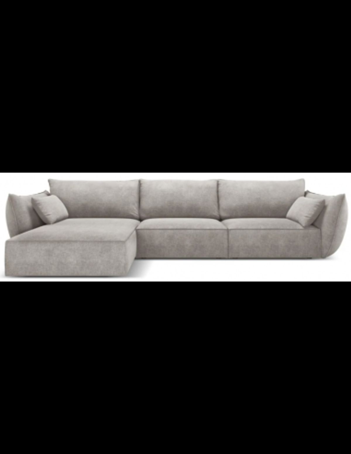 Kaelle venstrevendt chaiselongsofa i chenille B308 x D171 cm - Lysegrå