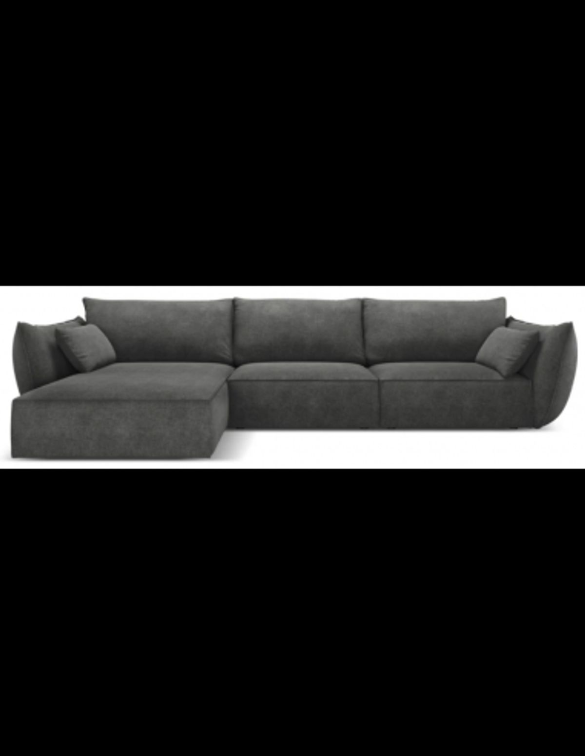 Kaelle venstrevendt chaiselongsofa i chenille B308 x D171 cm - Mørkegrå