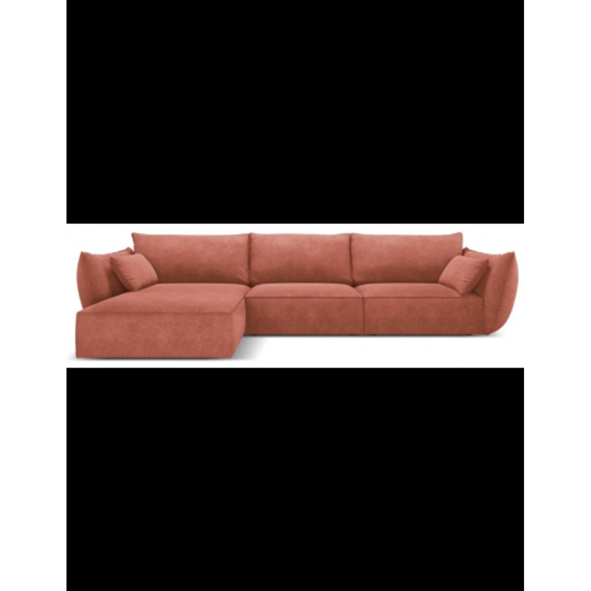 Kaelle venstrevendt chaiselongsofa i chenille B308 x D171 cm - Terracotta