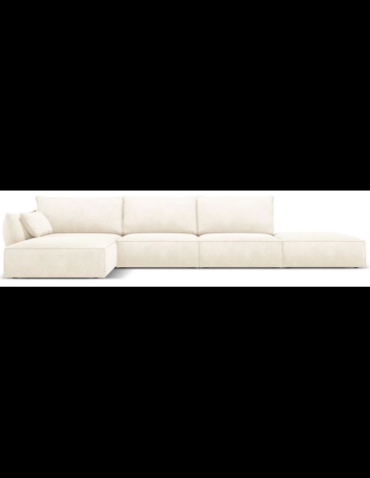 Kaelle venstrevendt chaiselongsofa i chenille B386 x D166 cm - Lys beige