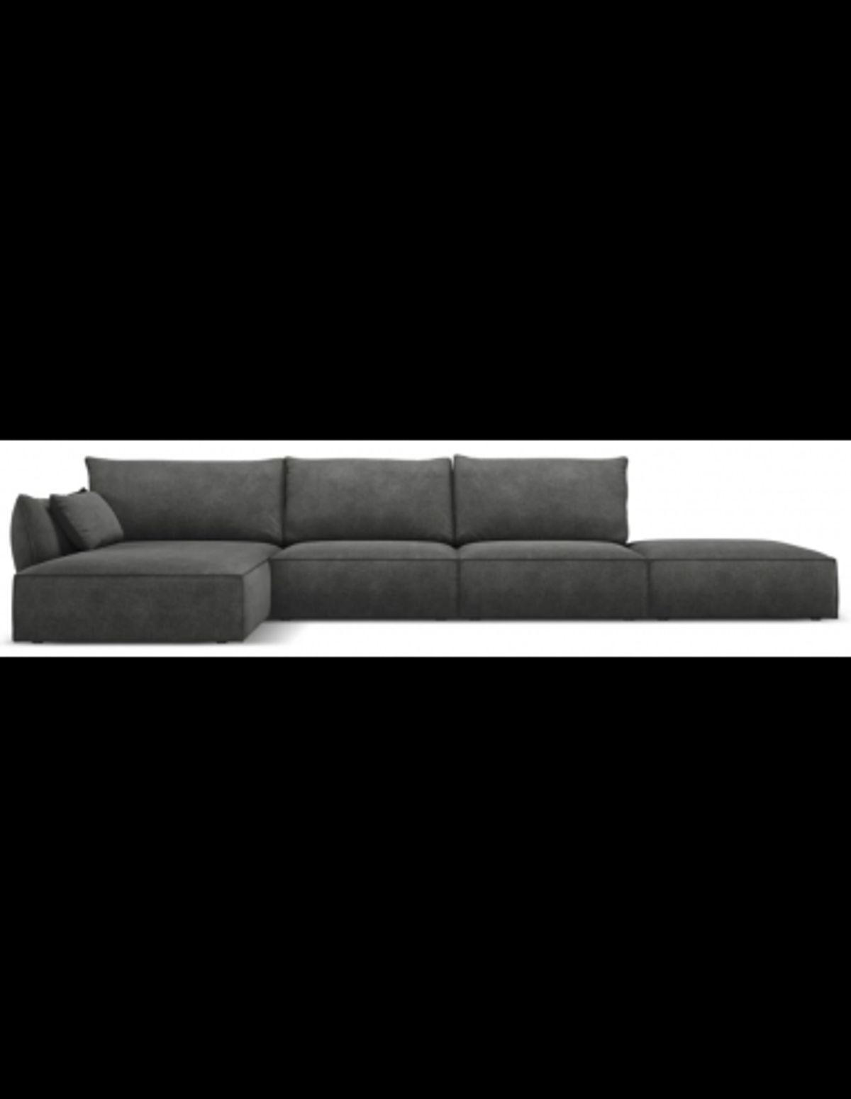 Kaelle venstrevendt chaiselongsofa i chenille B386 x D166 cm - Mørkegrå