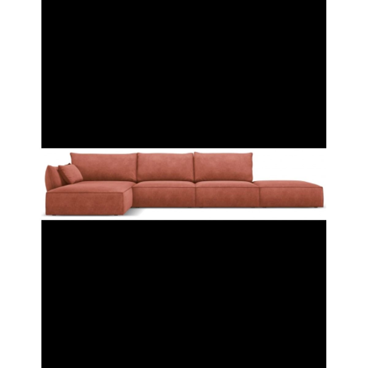 Kaelle venstrevendt chaiselongsofa i chenille B386 x D166 cm - Terracotta