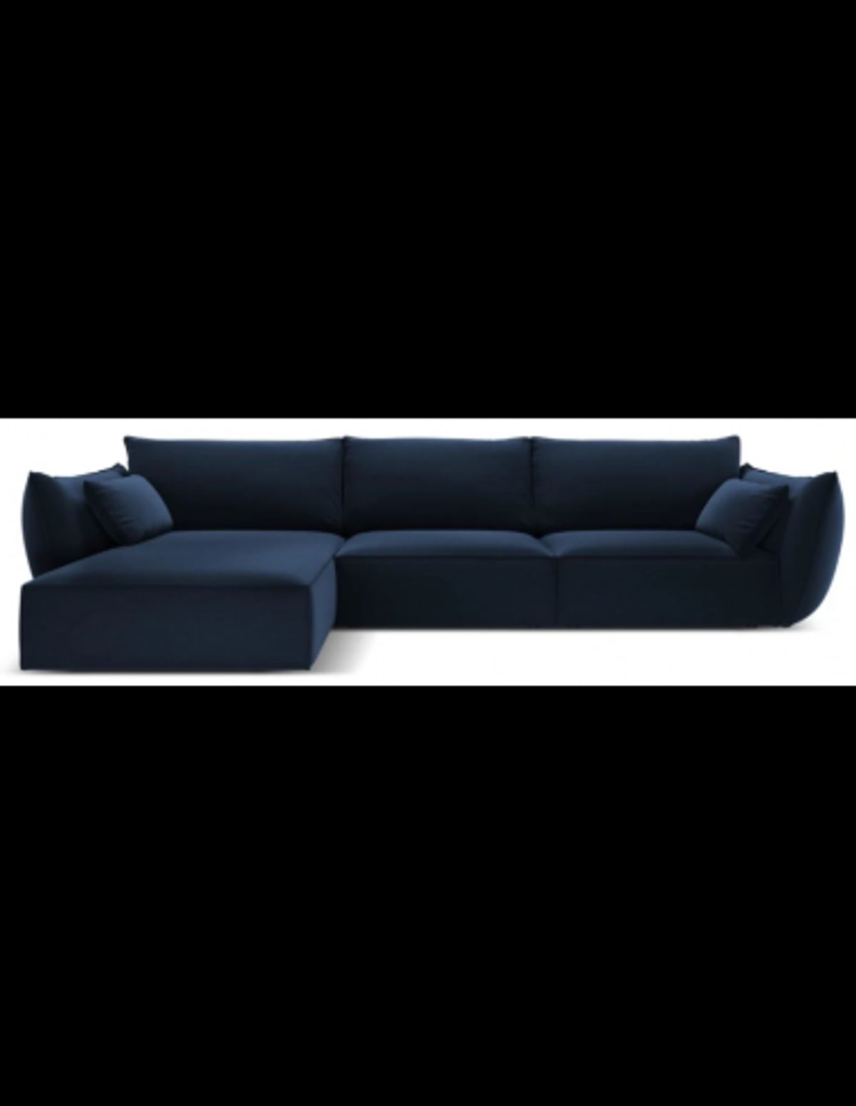 Kaelle venstrevendt chaiselongsofa i velour B308 x D171 cm - Blå