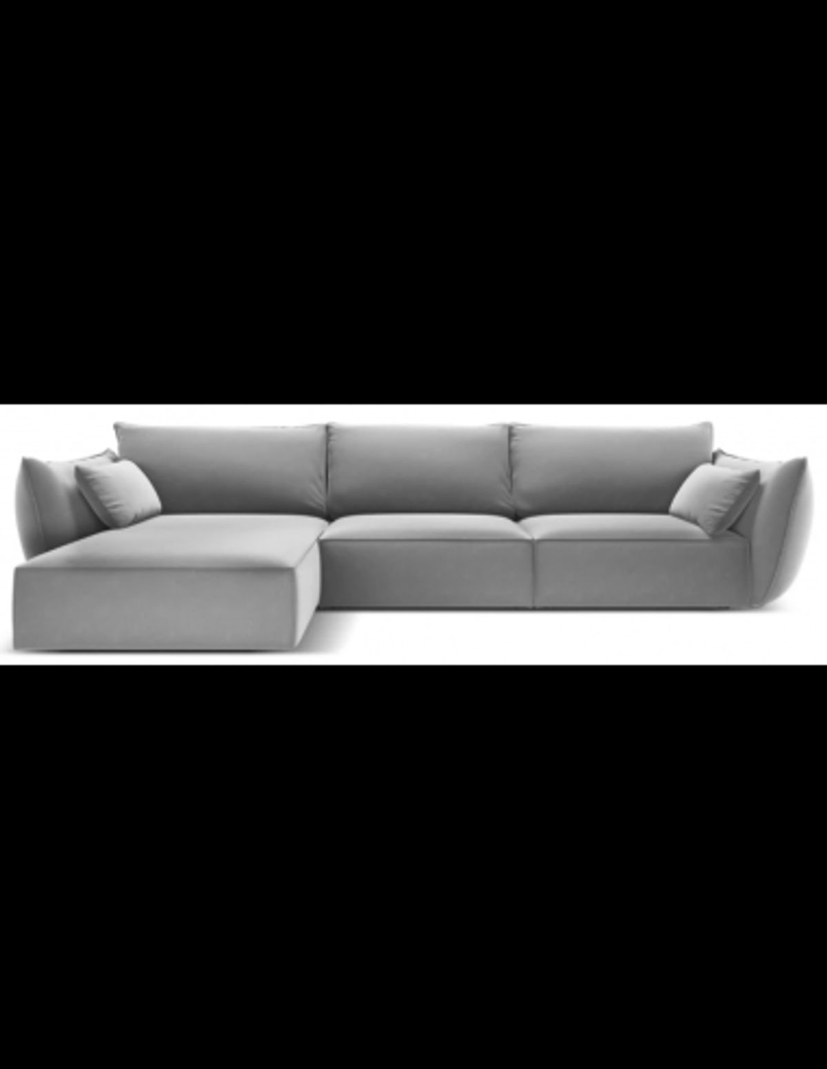 Kaelle venstrevendt chaiselongsofa i velour B308 x D171 cm - Grå