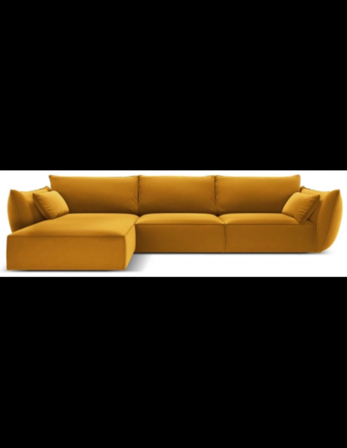 Kaelle venstrevendt chaiselongsofa i velour B308 x D171 cm - Gul